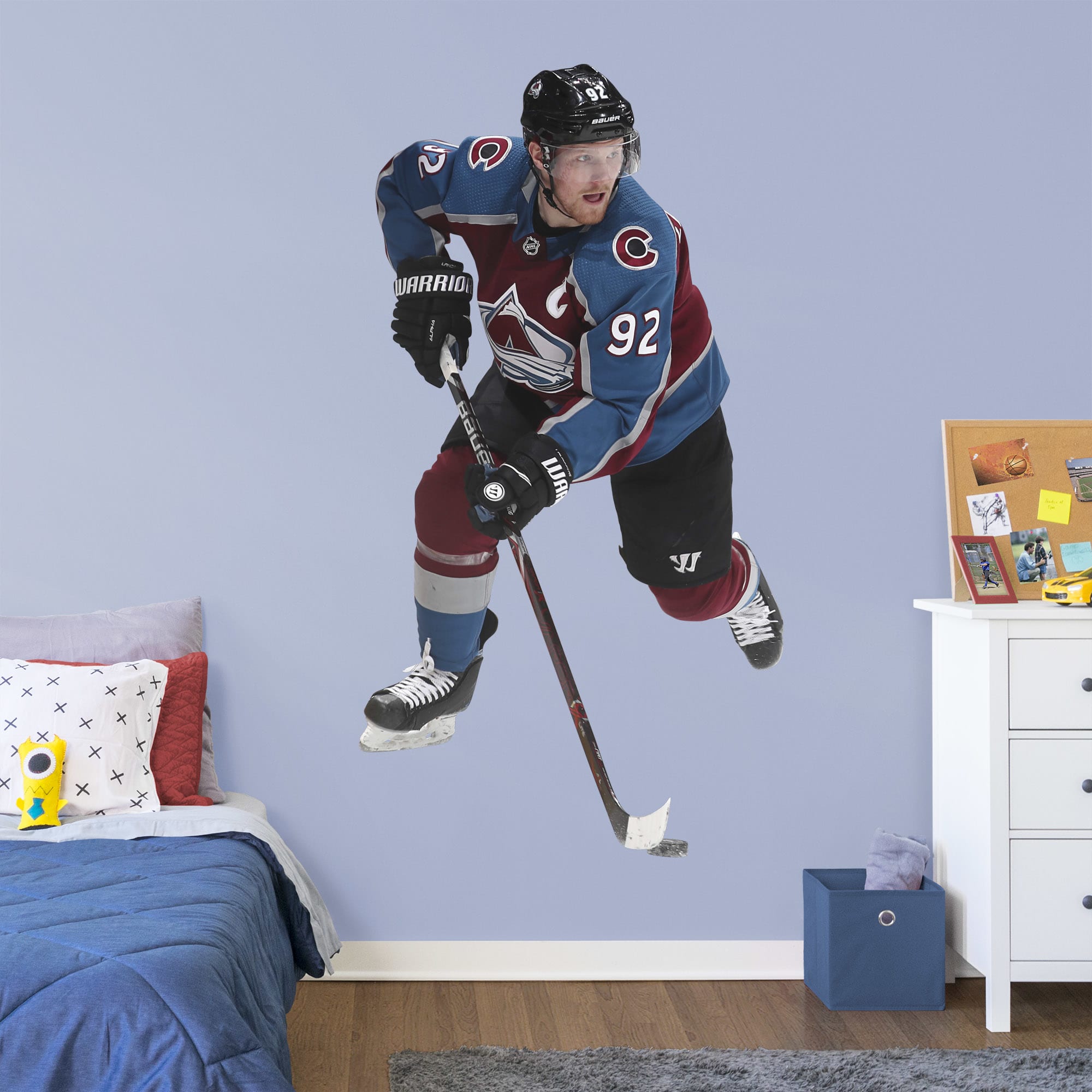Gabriel Landeskog for Colorado Avalanche - Officially Licensed NHL Removable Wall Decal Life-Size Athlete + 2 Decals (42"W x 78"