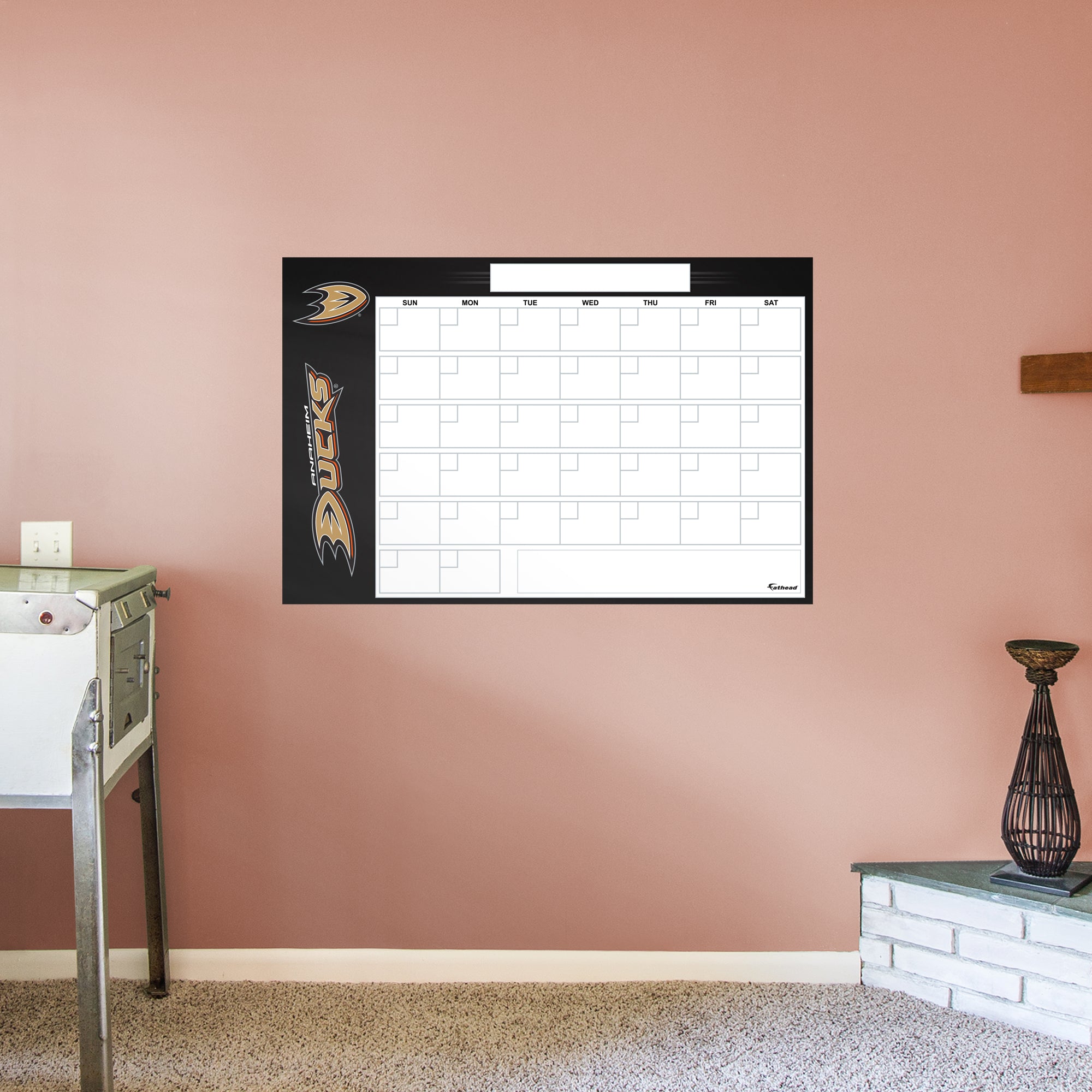 Anaheim Ducks Dry Erase Calendar - Officially Licensed NHL Removable Wall Decal Giant Decal (57"W x 34"H) by Fathead | Vinyl