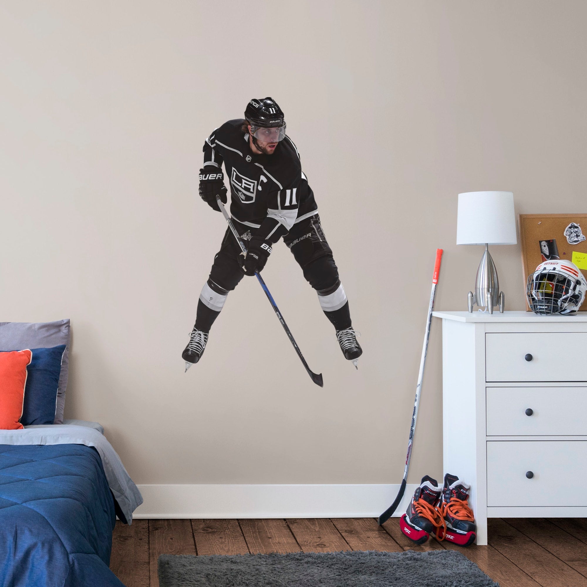 Anze Kopitar for Los Angeles Kings - Officially Licensed NHL Removable Wall Decal Giant Athlete + 2 Decals (32"W x 51"H) by Fath