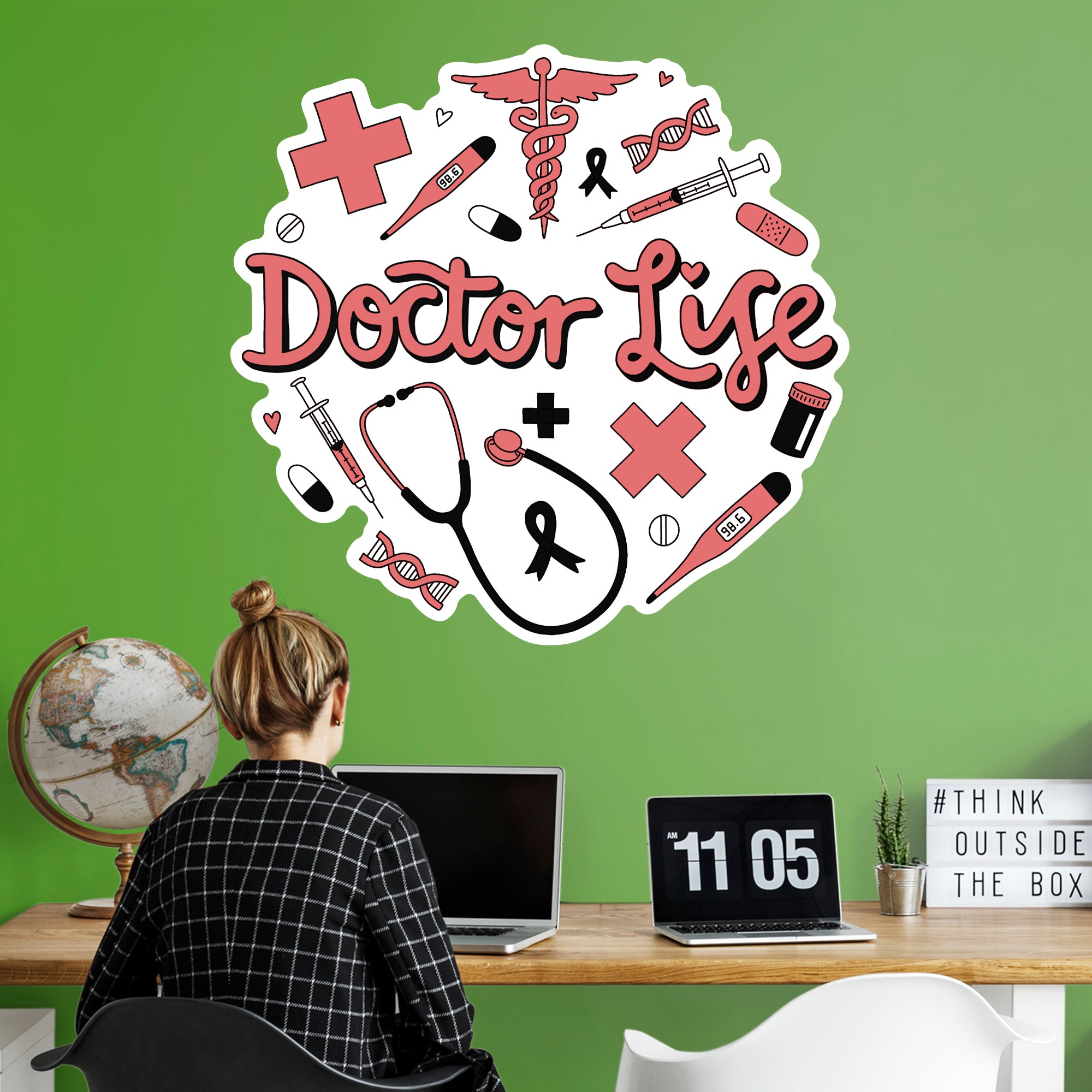 Doctor Life - Officially Licensed Big Moods Removable Wall Decal Giant Decal (37"W x 38"H) by Fathead | Vinyl