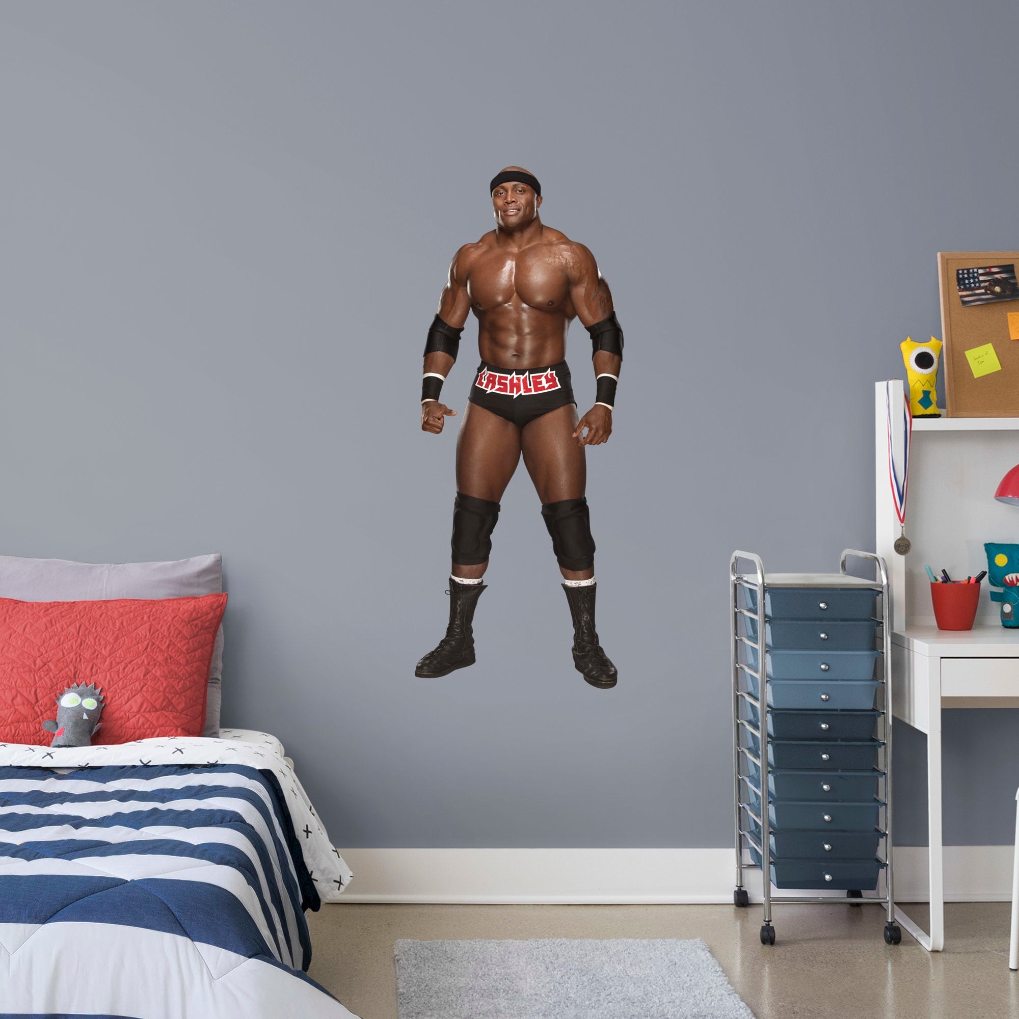 Bobby Lashley for WWE - Officially Licensed Removable Wall Decal Giant Superstar + 2 Decals (20"W x 51"H) by Fathead | Vinyl