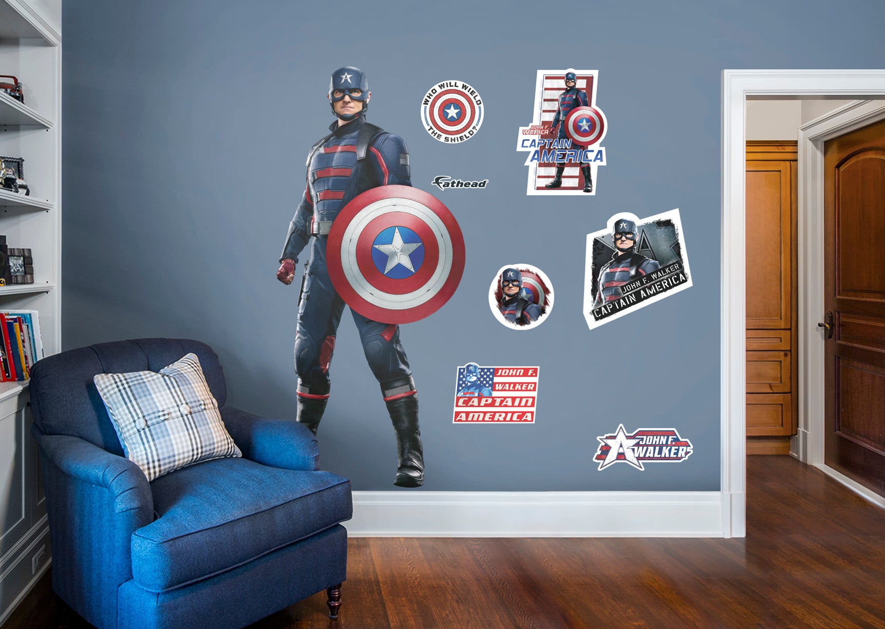 The Falcon & The Winter Soldier JOHN F WALKER - Officially Licensed Marvel Removable Wall Decal Life-Size Character + 7 Decals b