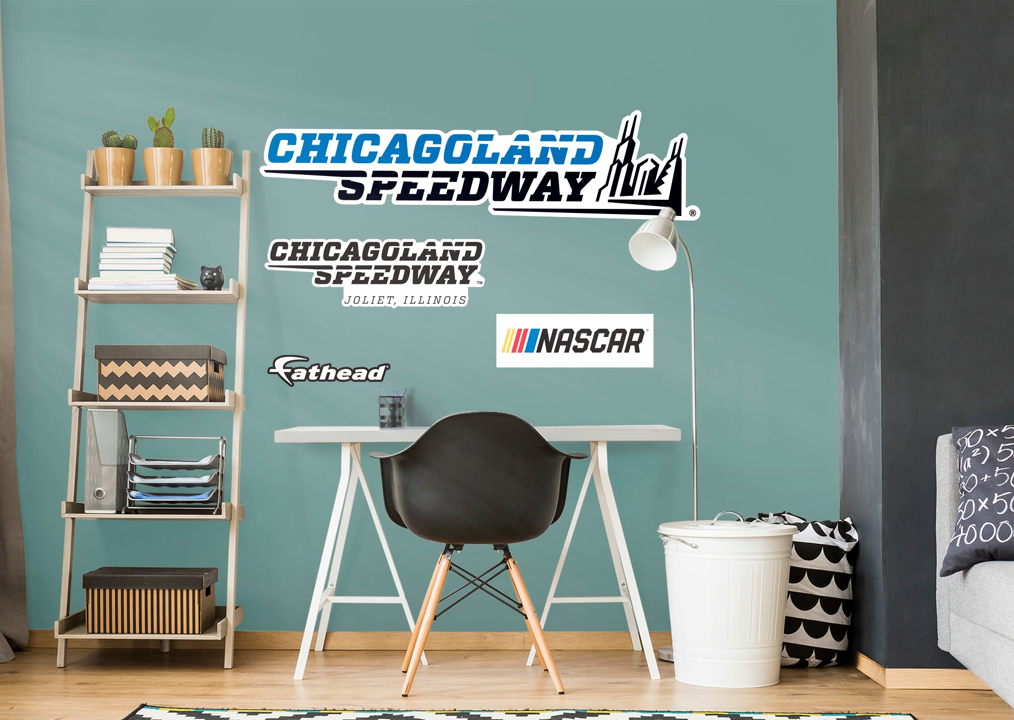 Chicagoland Speedway 2021 Logo - Officially Licensed NASCAR Removable Wall Decal Giant Logo + 3 Decals (56"W x 14"H) by Fathead