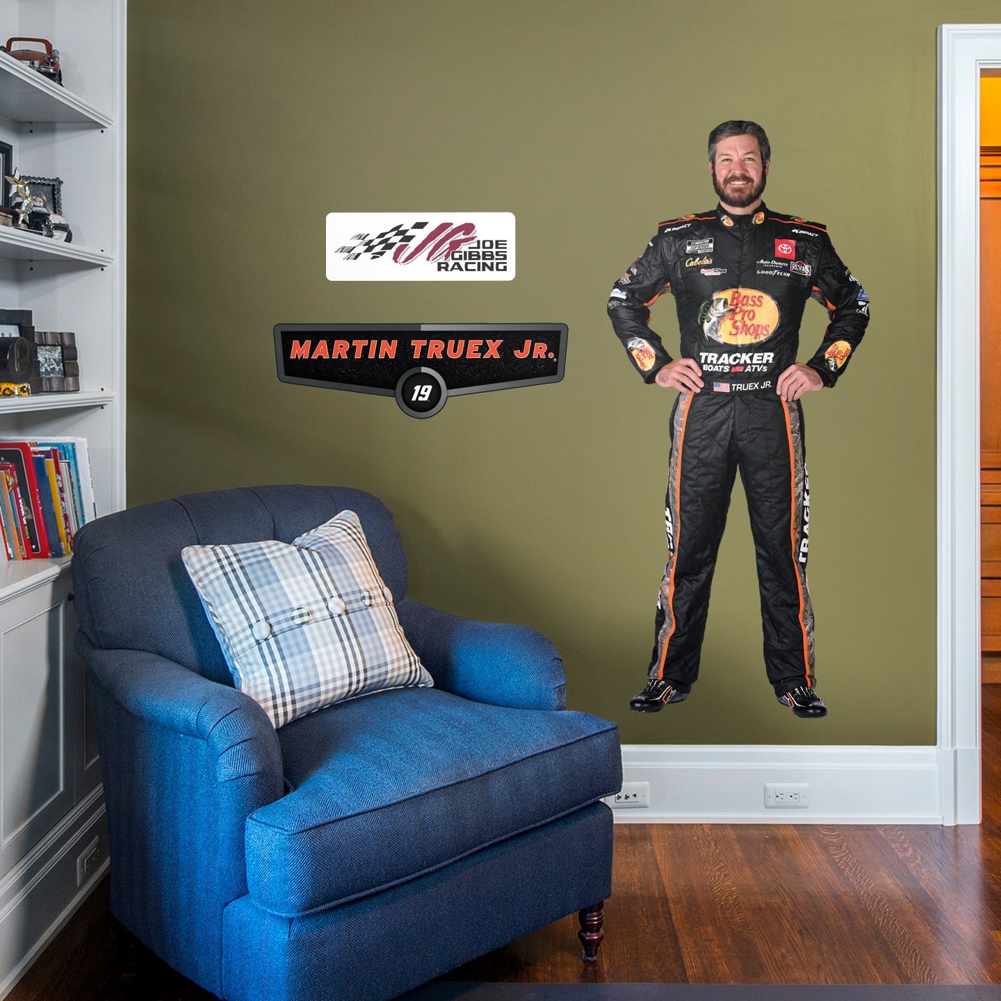 Martin Truex Jr. 2021 Driver - Officially Licensed NASCAR Removable Wall Decal Life-Size Character + 2 Decals (37"W x 70"H) by F