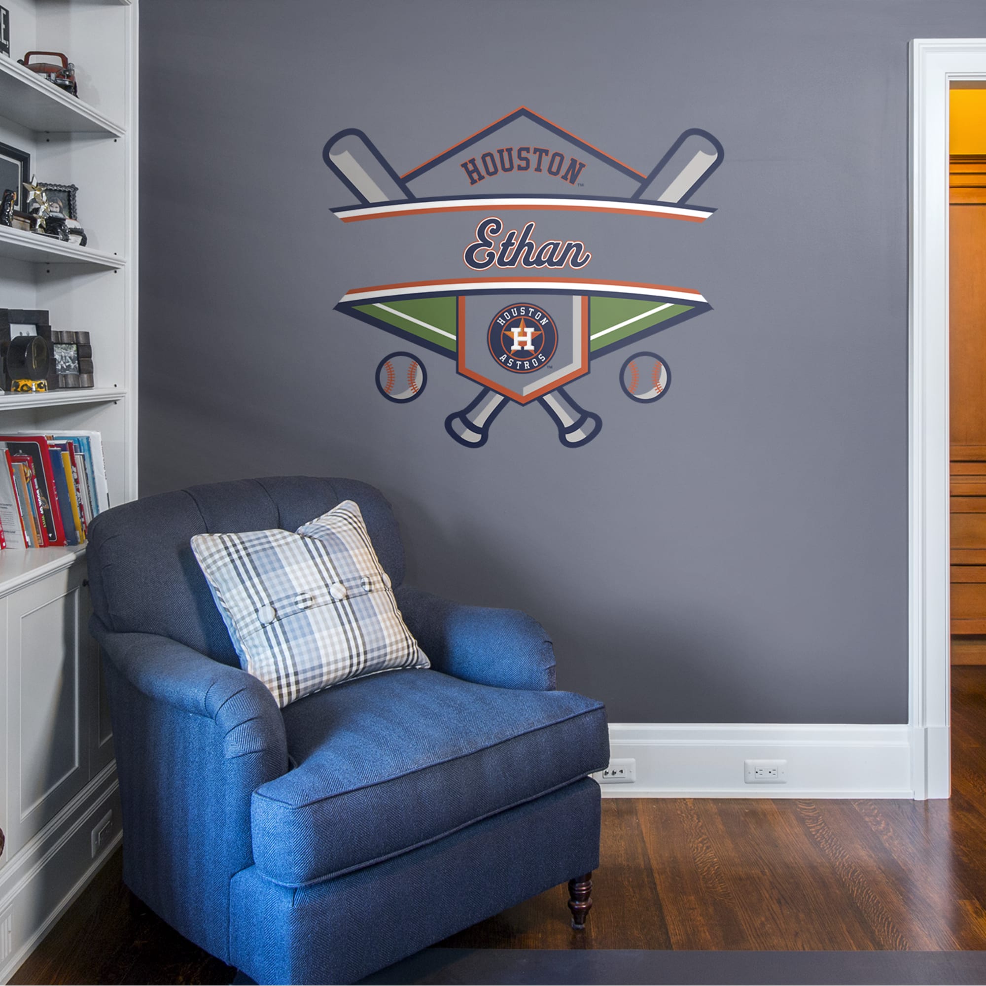 Houston Astros: Personalized Name - Officially Licensed MLB Transfer Decal 45.0"W x 39.0"H by Fathead | Vinyl