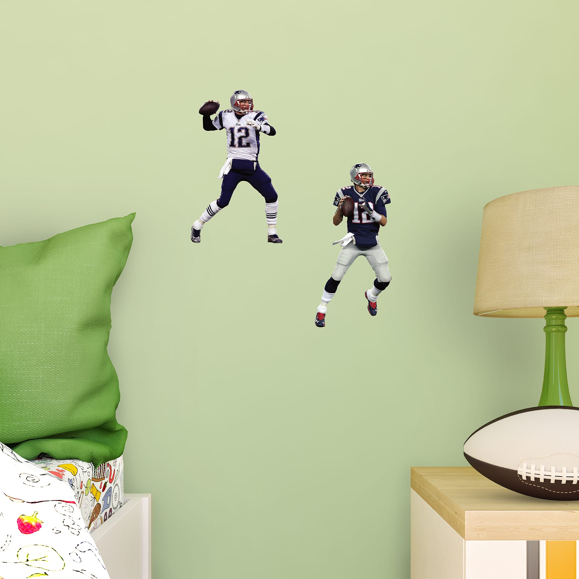 Tom Brady for New England Patriots: Home & Away - Officially Licensed NFL Removable Wall Decal 6.0"W x 12.0"H by Fathead | Vinyl