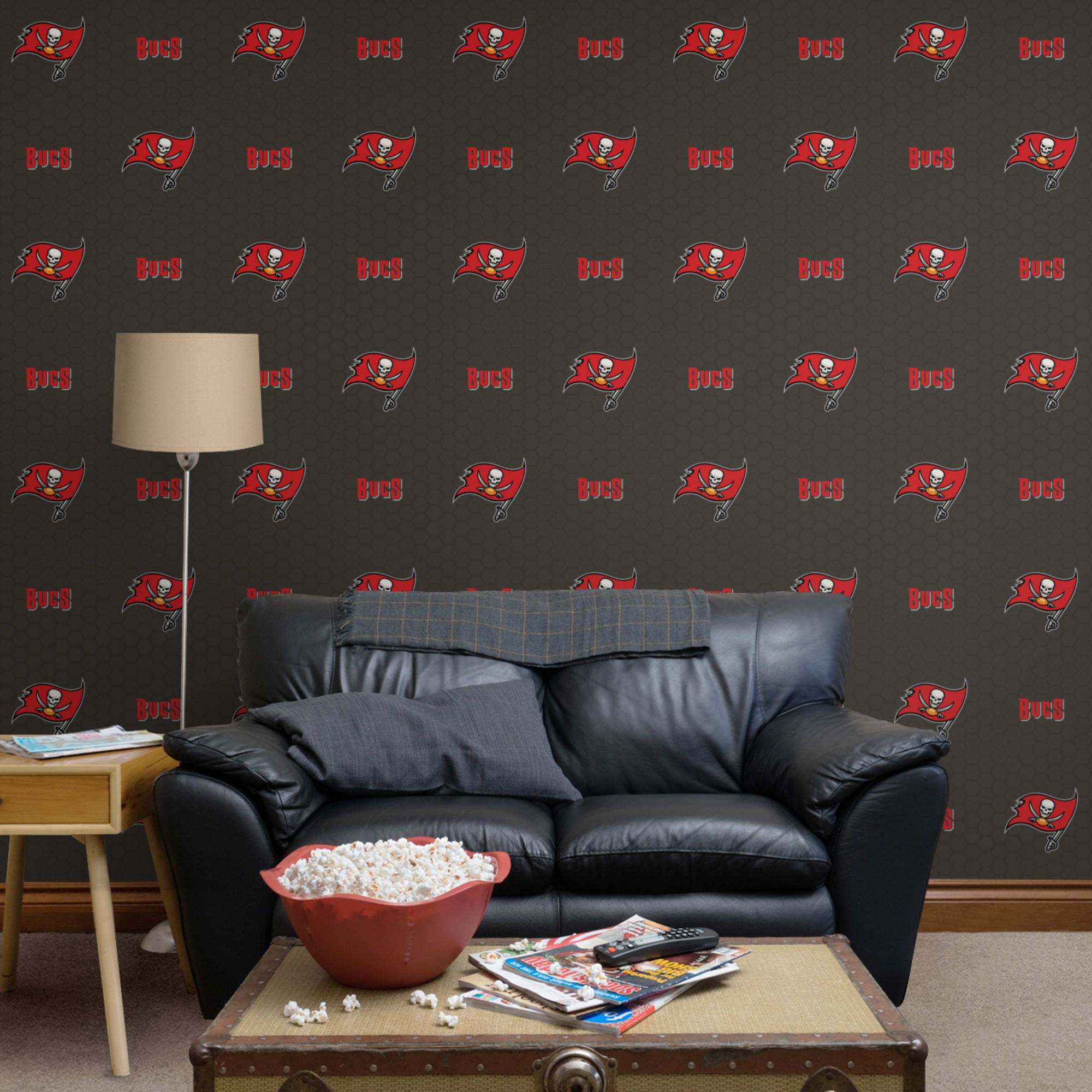 Tampa Bay Buccaneers: Logo Pattern - Officially Licensed NFL Removable Wallpaper 12" x 12" Sample by Fathead