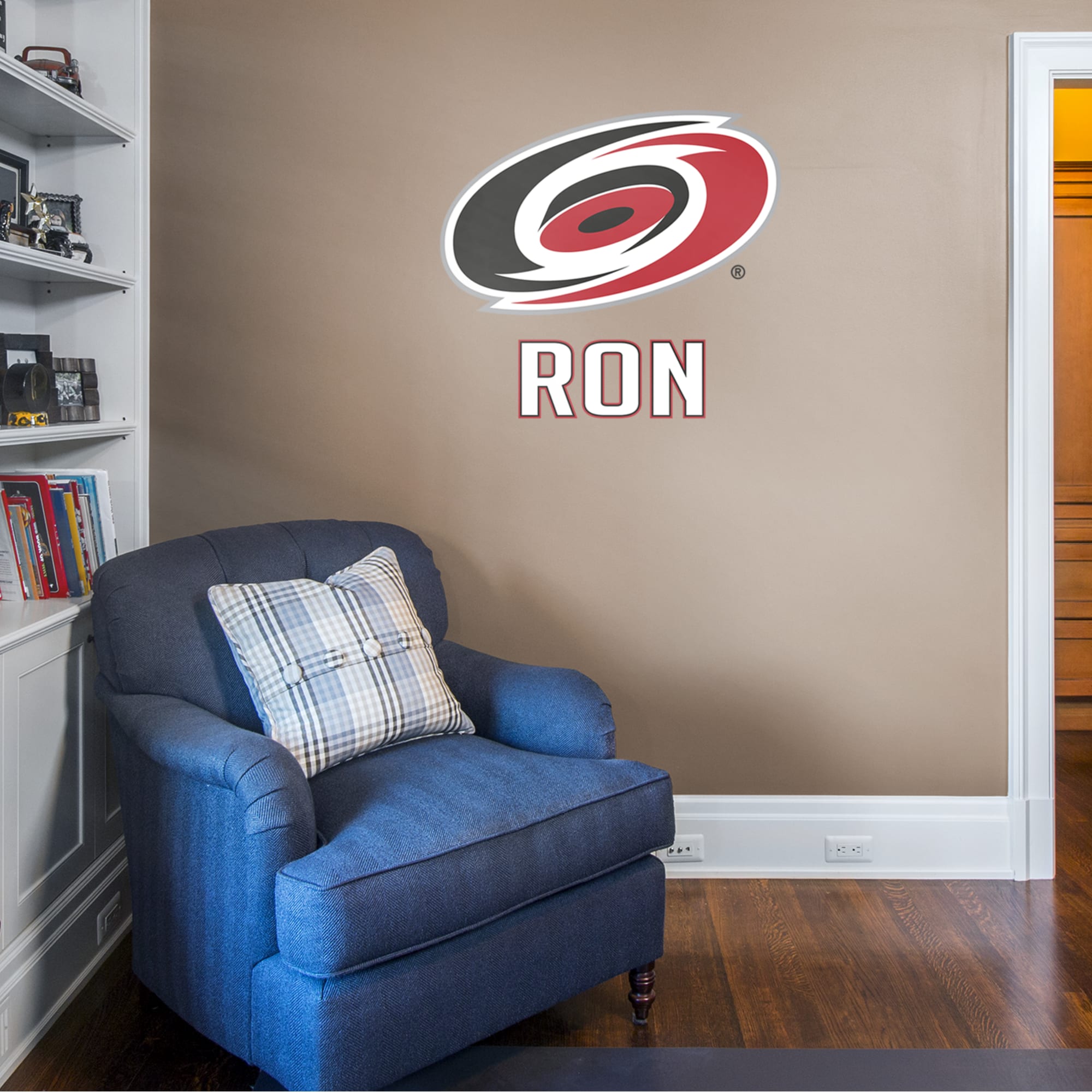 Carolina Hurricanes: Stacked Personalized Name - Officially Licensed NHL Transfer Decal in White (39.5"W x 52"H) by Fathead | Vi