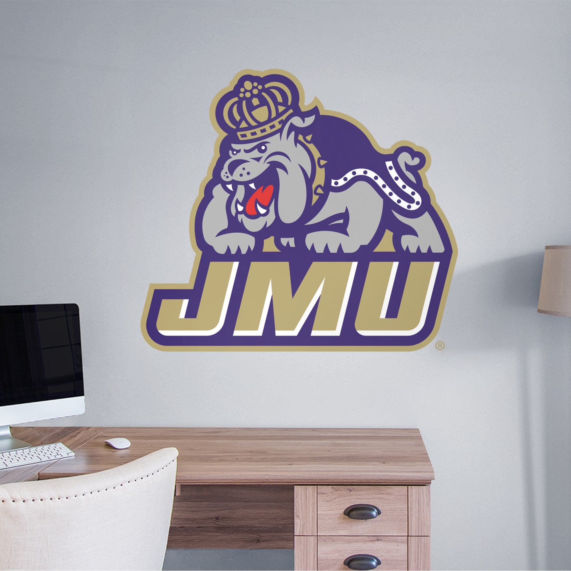 James Madison Dukes: Logo - Officially Licensed Removable Wall Decal 43.0"W x 38.5"H by Fathead | Vinyl