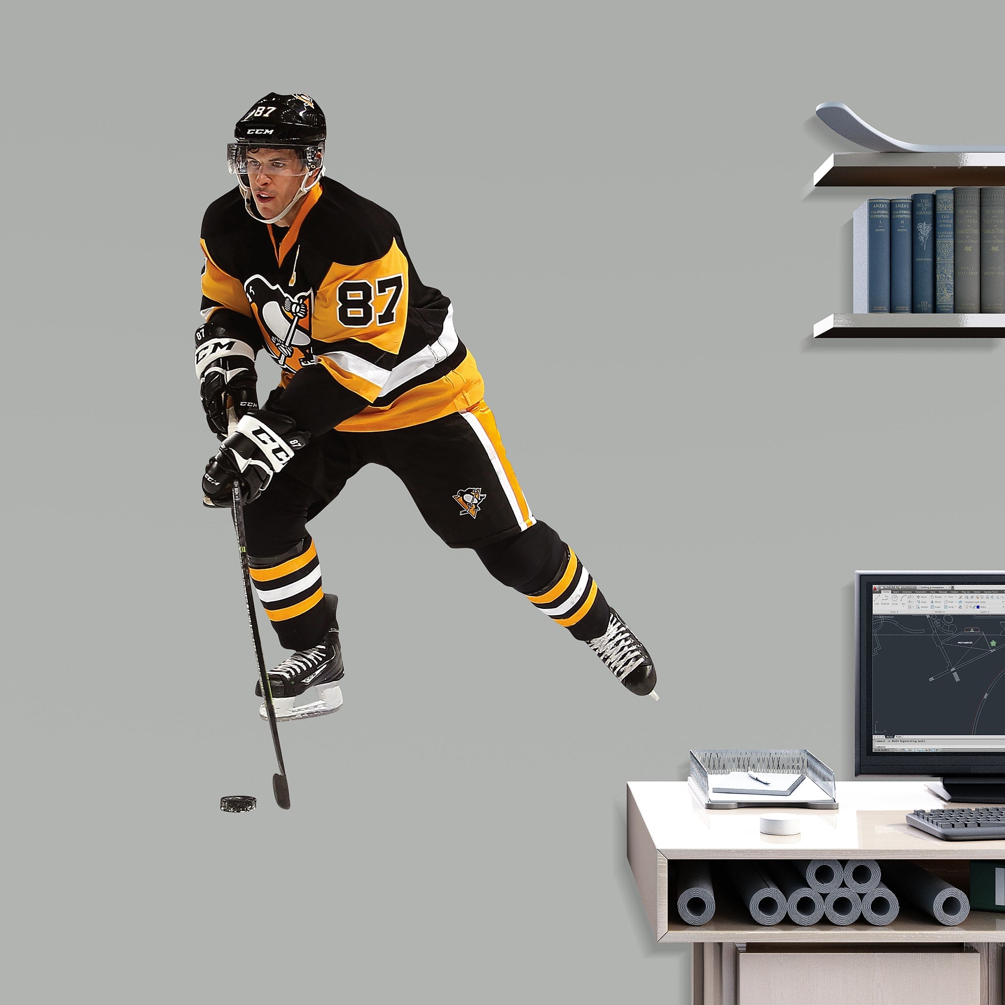 Sidney Crosby for Pittsburgh Penguins - Officially Licensed NHL Removable Wall Decal 21.0"W x 32.0"H by Fathead | Vinyl