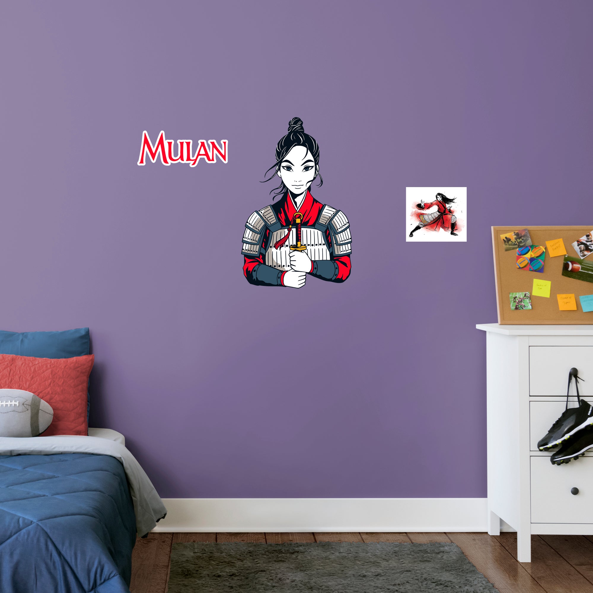 Mulan (Warrior) - Illustrated-Officially Licensed Disney Removable Wall Decal XL by Fathead | Vinyl