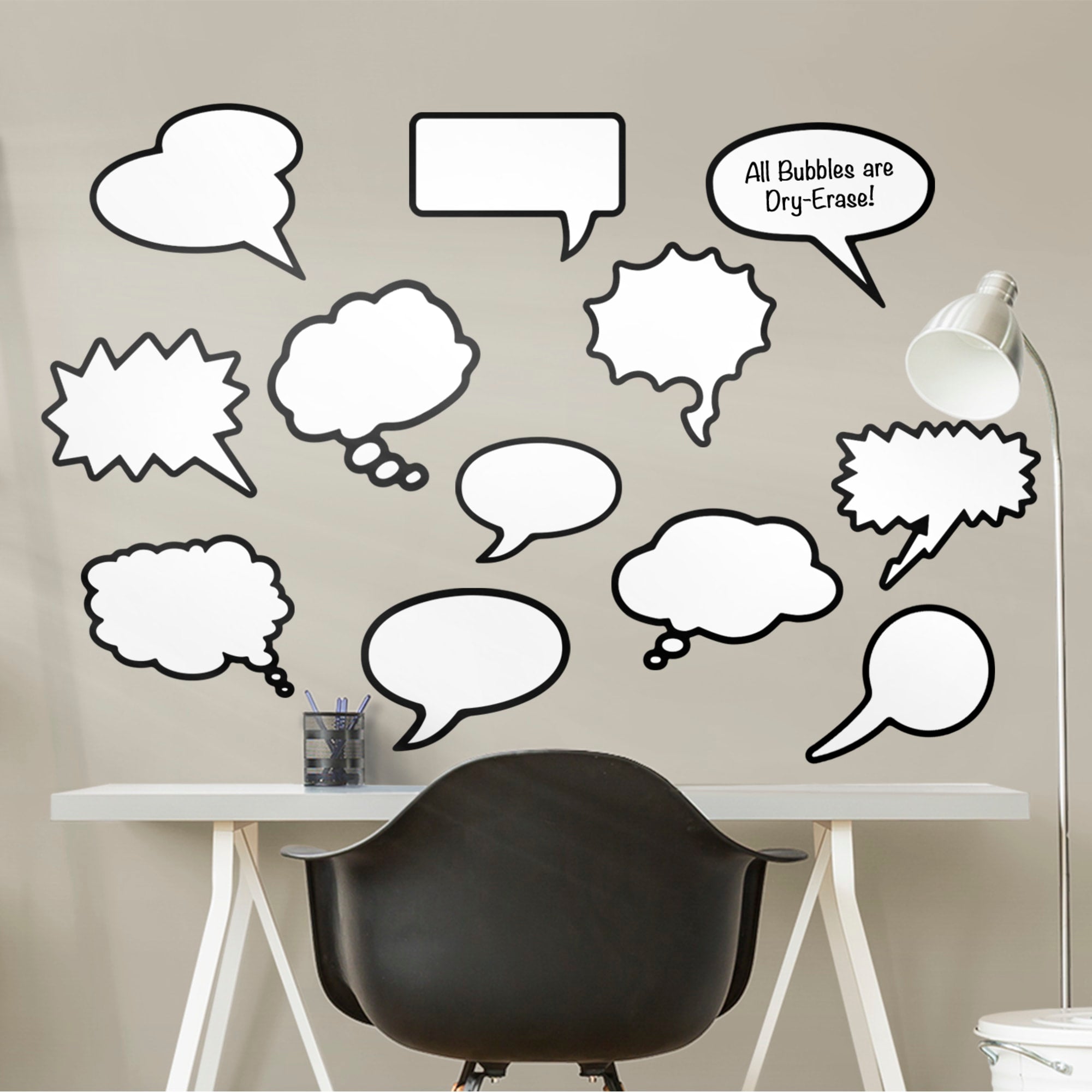 Thought Bubbles - Removable Dry Erase Vinyl Decal 54.0"W x 39.5"H by Fathead