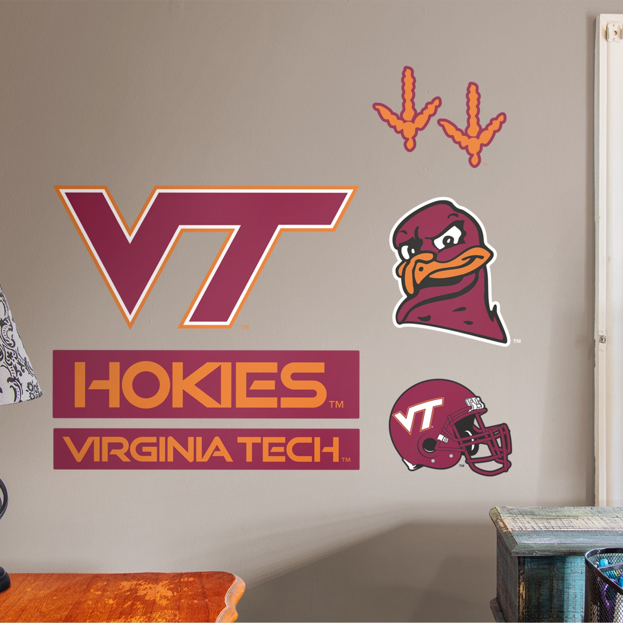 Virginia Tech Hokies: Logo Assortment - Officially Licensed Removable Wall Decals 26.0"W x 39.5"H by Fathead | Vinyl