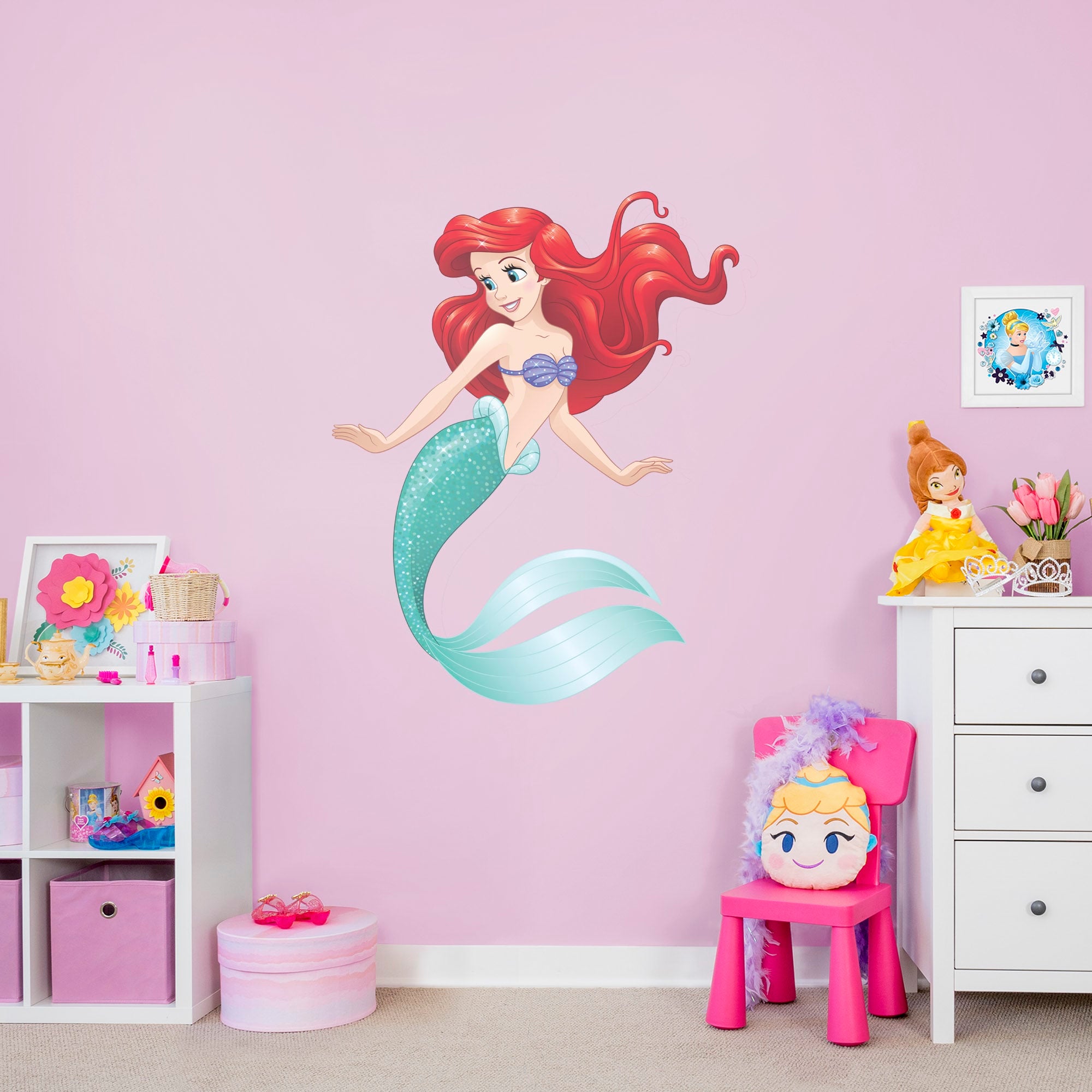 The Little Mermaid: Ariel and Friends - Officially Licensed Disney Removable Wall Decals Giant Character + 3 Decals (38"W x 48"H