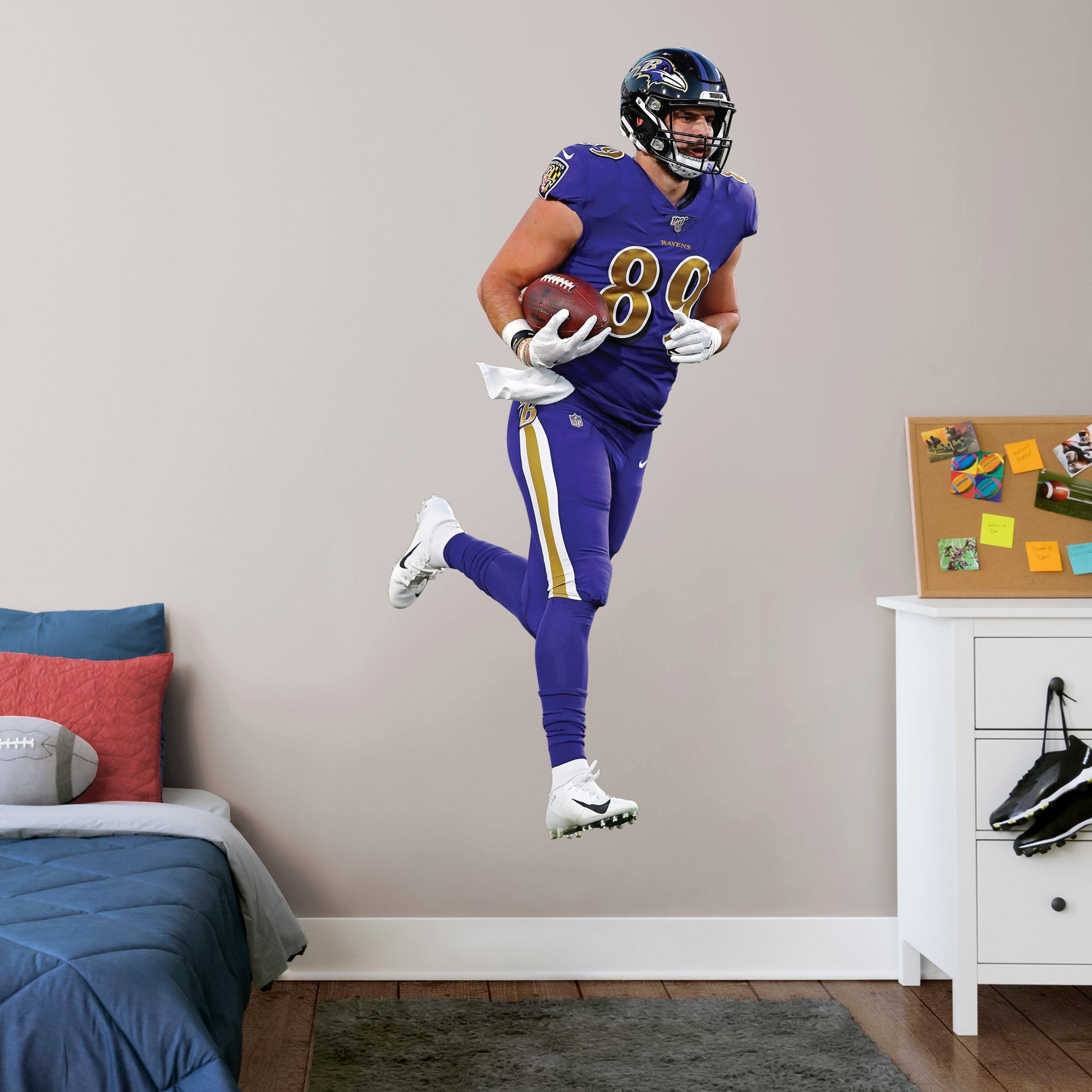 Mark Andrews for Baltimore Ravens - Officially Licensed NFL Removable Wall Decal Life-Size Athlete + 2 Decals (37"W x 78"H) by F