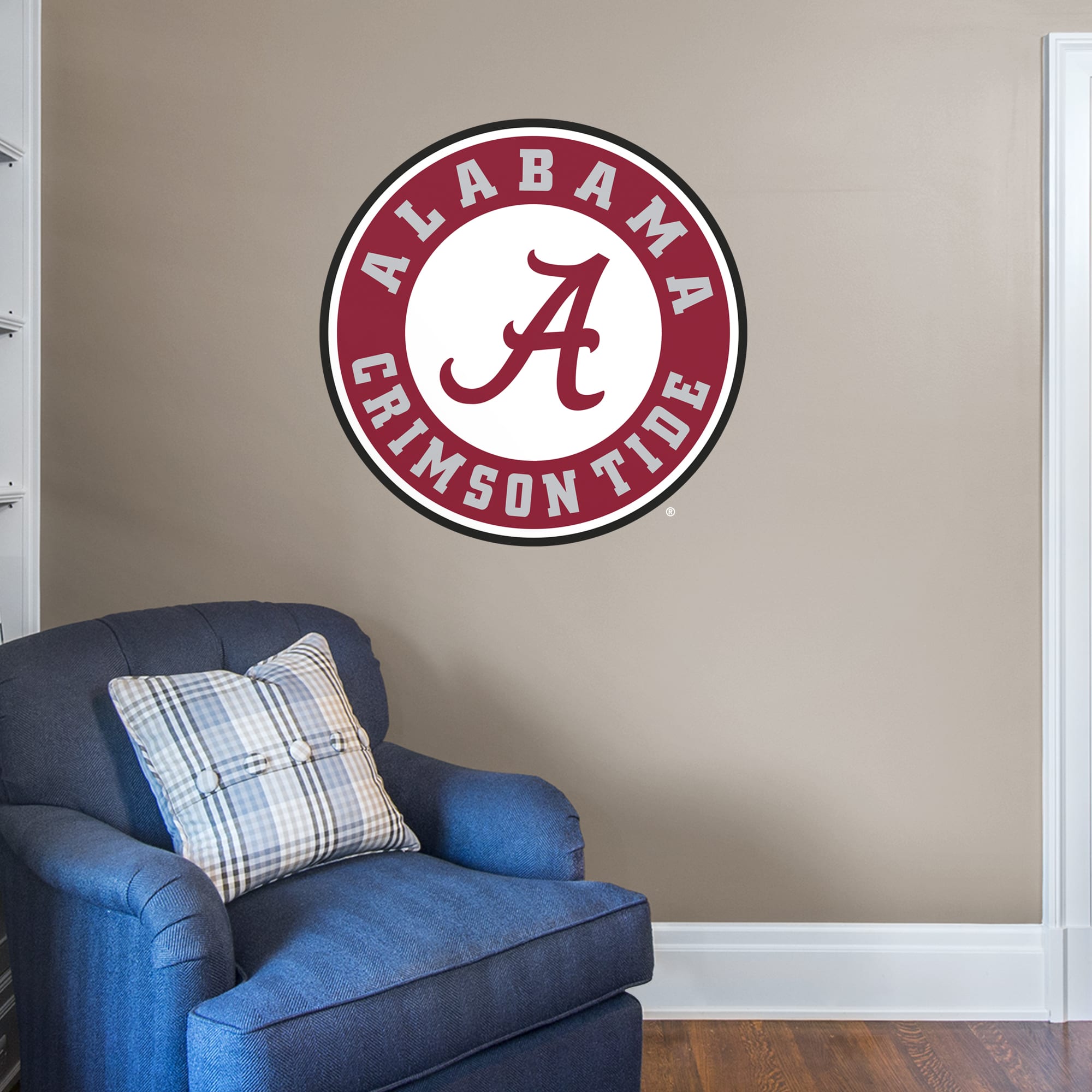 Alabama Crimson Tide: Circle Logo - Officially Licensed Removable Wall Decal Giant Logo (39"W x 39"H) by Fathead | Vinyl