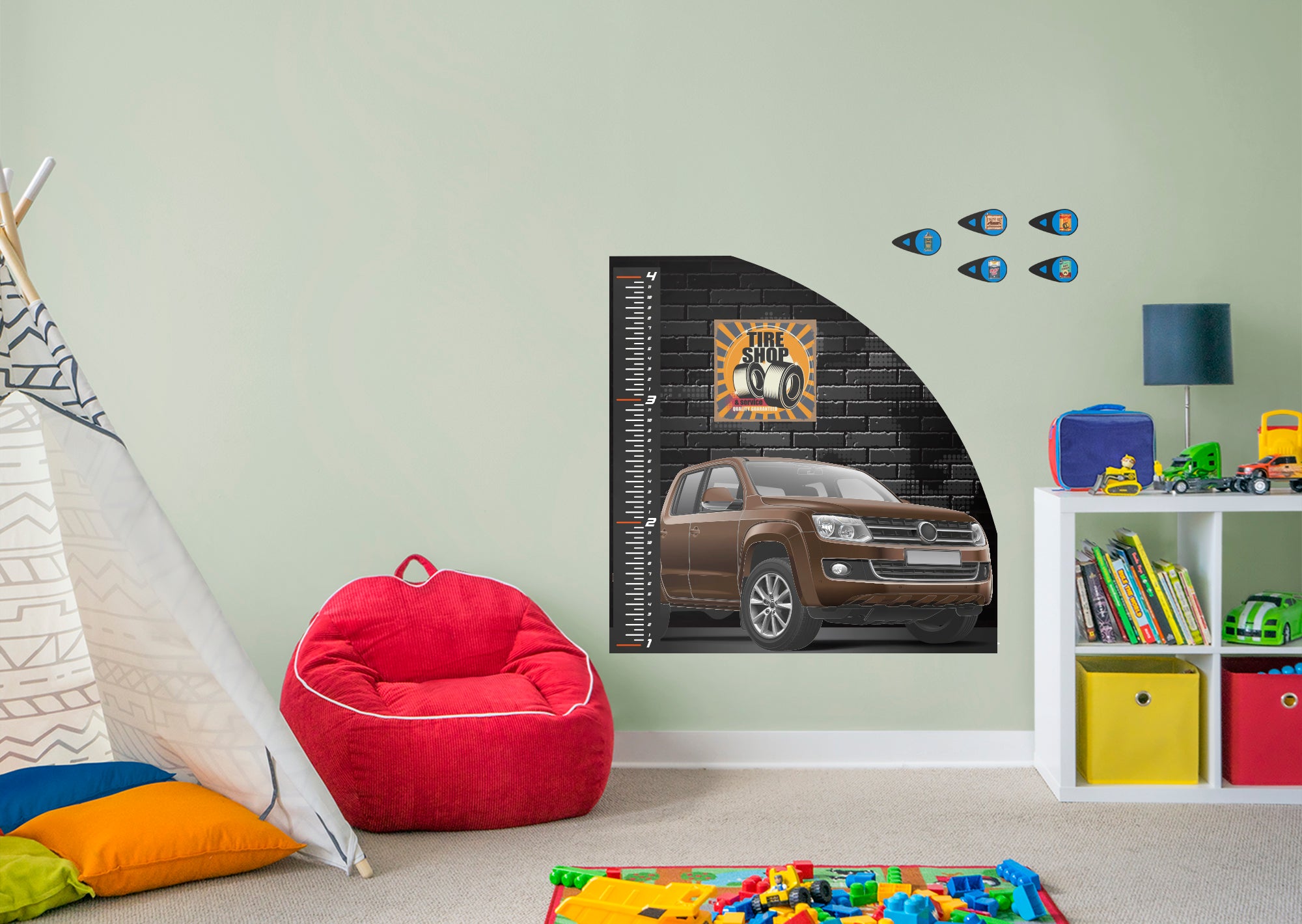 Automobile Growth Charts Pick up Car - Removable Wall Decal Growth Chart (38"W x 39"H) by Fathead | Vinyl