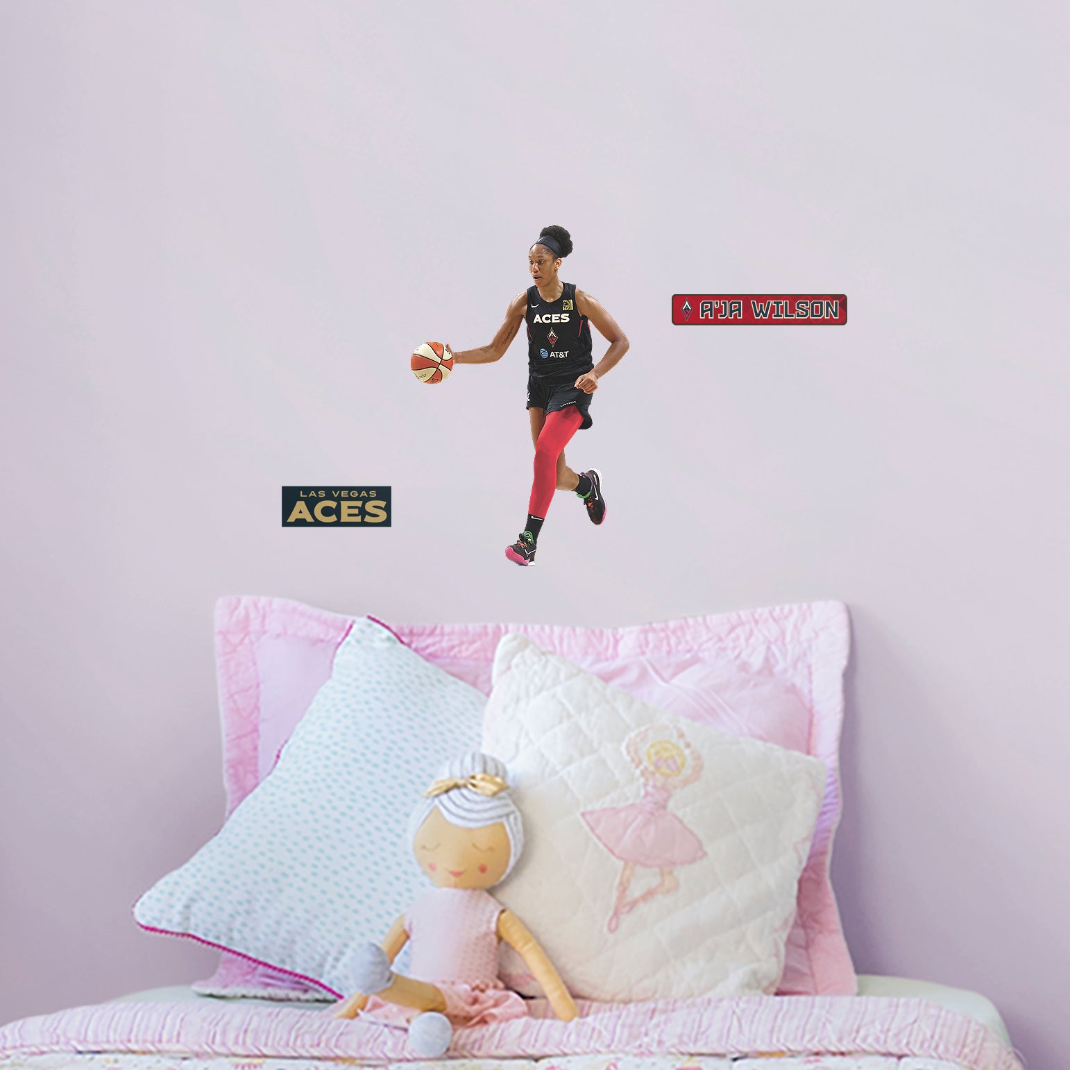 AJa Wilson 2021 for Las Vegas Aces - Officially Licensed WNBA Removable Wall Decal Large by Fathead | Vinyl