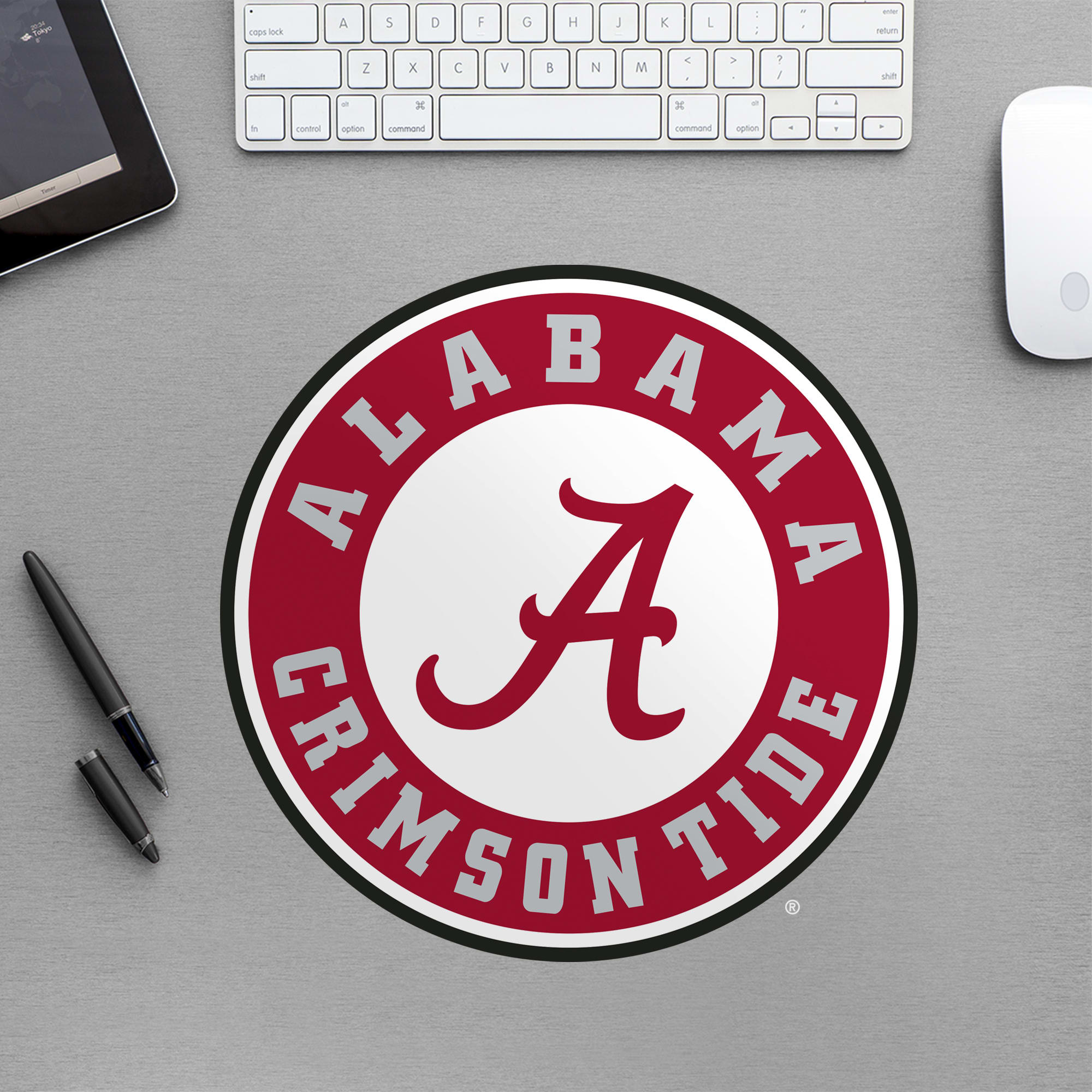 Alabama Crimson Tide: Circle Logo - Officially Licensed Removable Wall Decal Large by Fathead | Vinyl