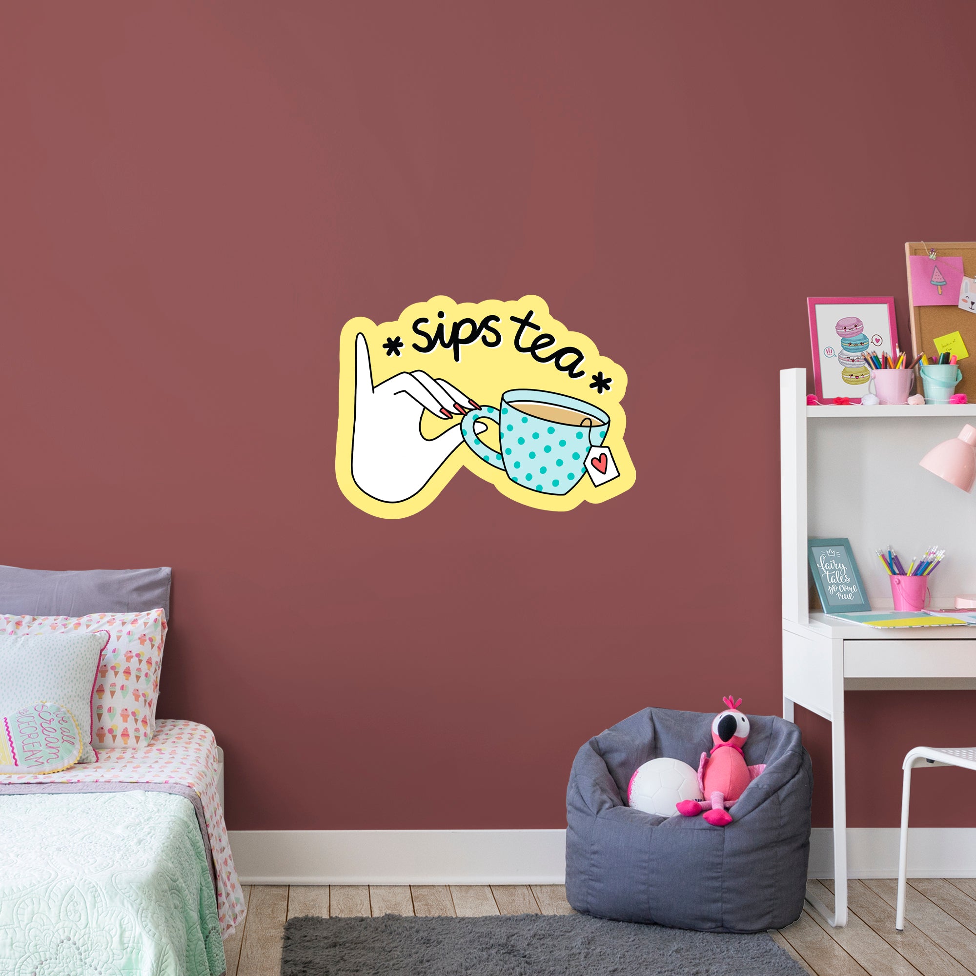 Sips Tea - Officially Licensed Big Moods Removable Wall Decal XL by Fathead | Vinyl