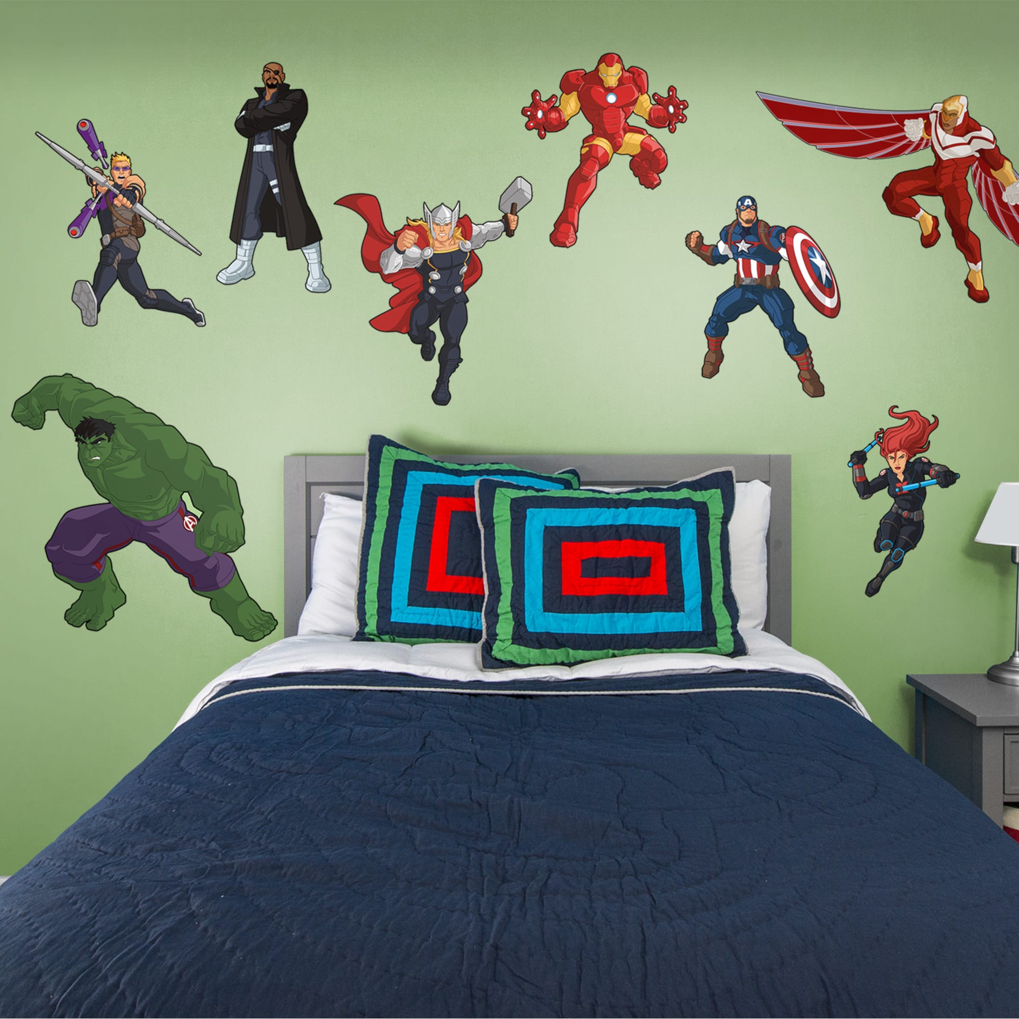 Avengers Assemble: Illustrated Collection - Officially Licensed Removable Wall Decal 79.0"W x 52.0"H by Fathead | Vinyl