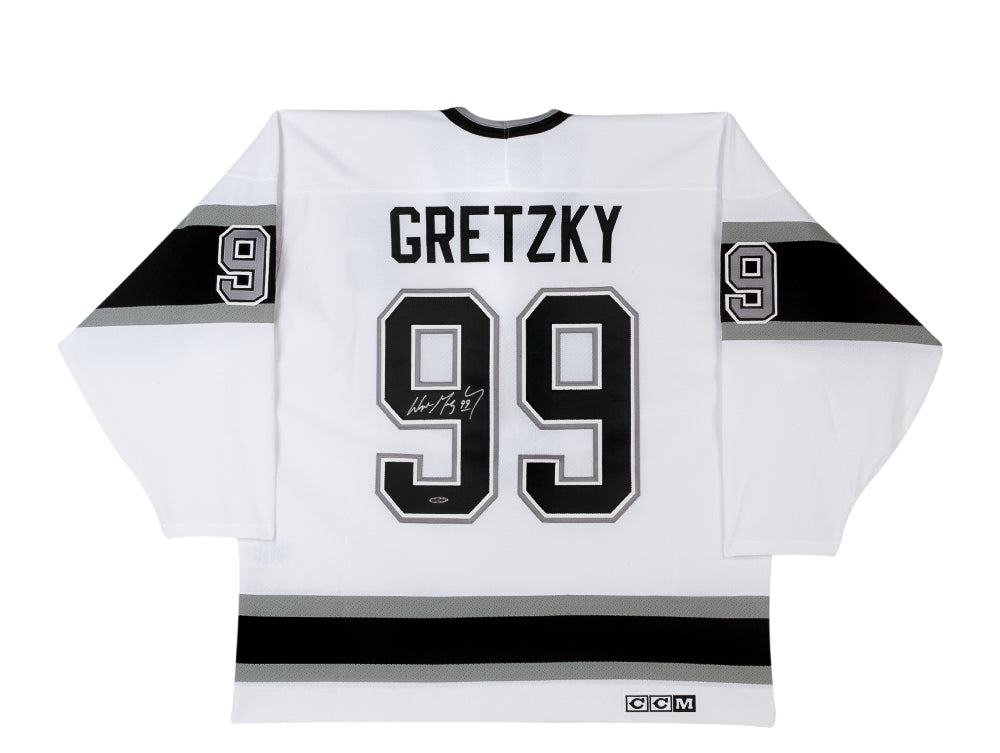 Wayne Gretzky White Los Angeles Kings Replica Ccm Jersey Autograph by Fathead