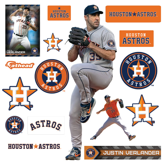 Houston Astros: Orbit 2021 Mascot - MLB Removable Wall Adhesive Wall Decal Giant Athlete +2 Wall Decals 33W x 50H