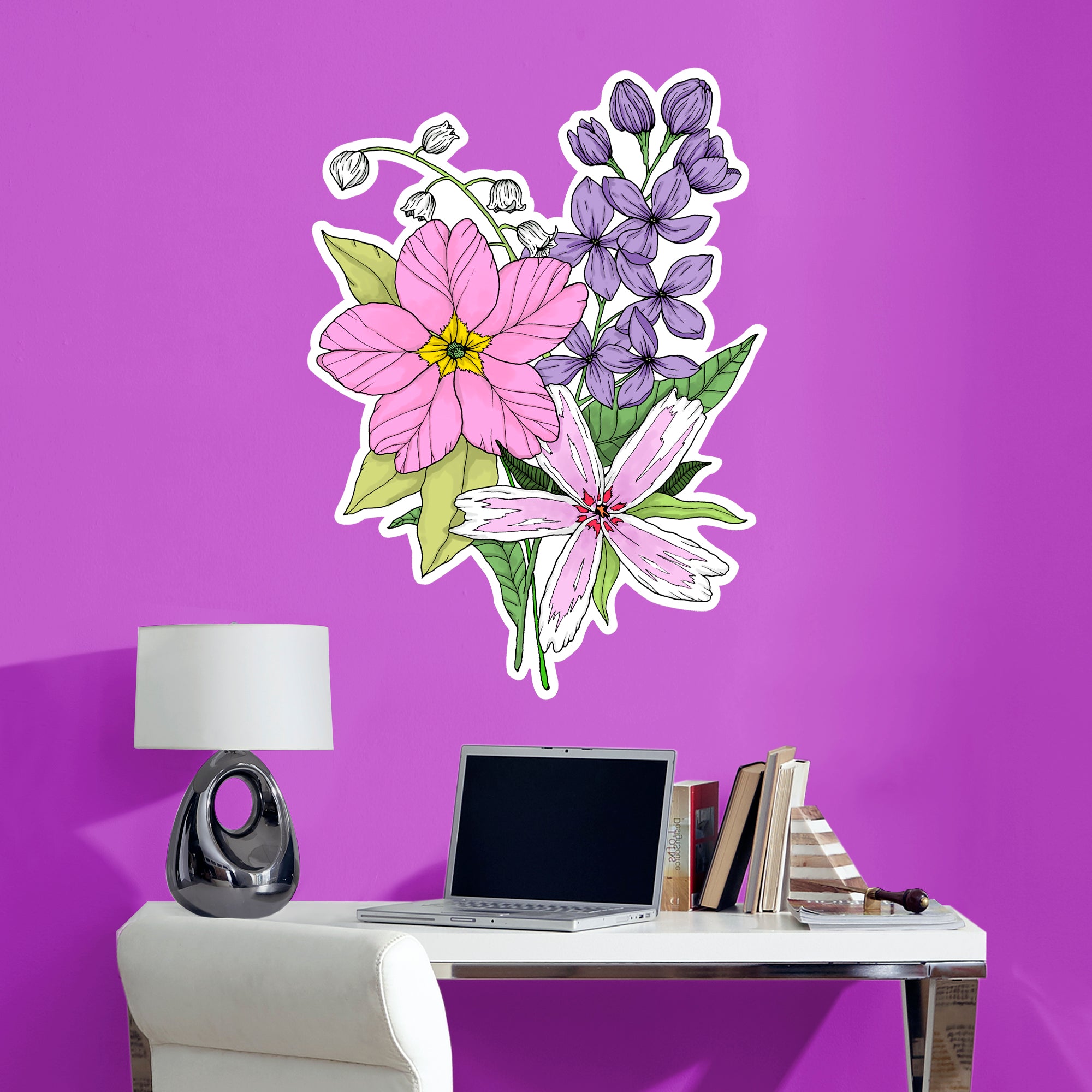 Flowers 2 - Officially Licensed Big Moods Removable Wall Decal Giant Decal (50"W x 36"H) by Fathead | Vinyl