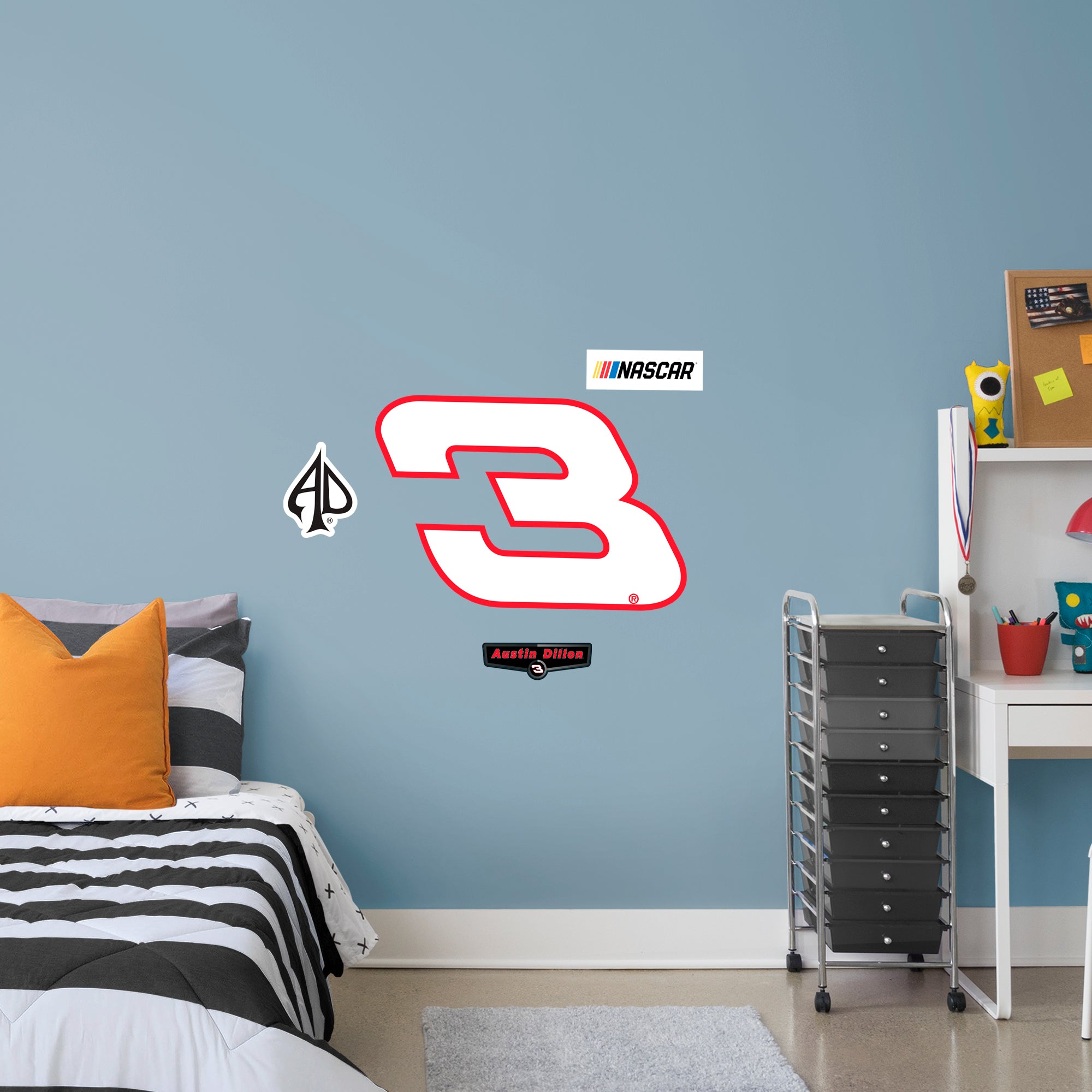 Austin Dillon 2021 #3 Logo - Officially Licensed NASCAR Removable Wall Decal XL by Fathead | Vinyl