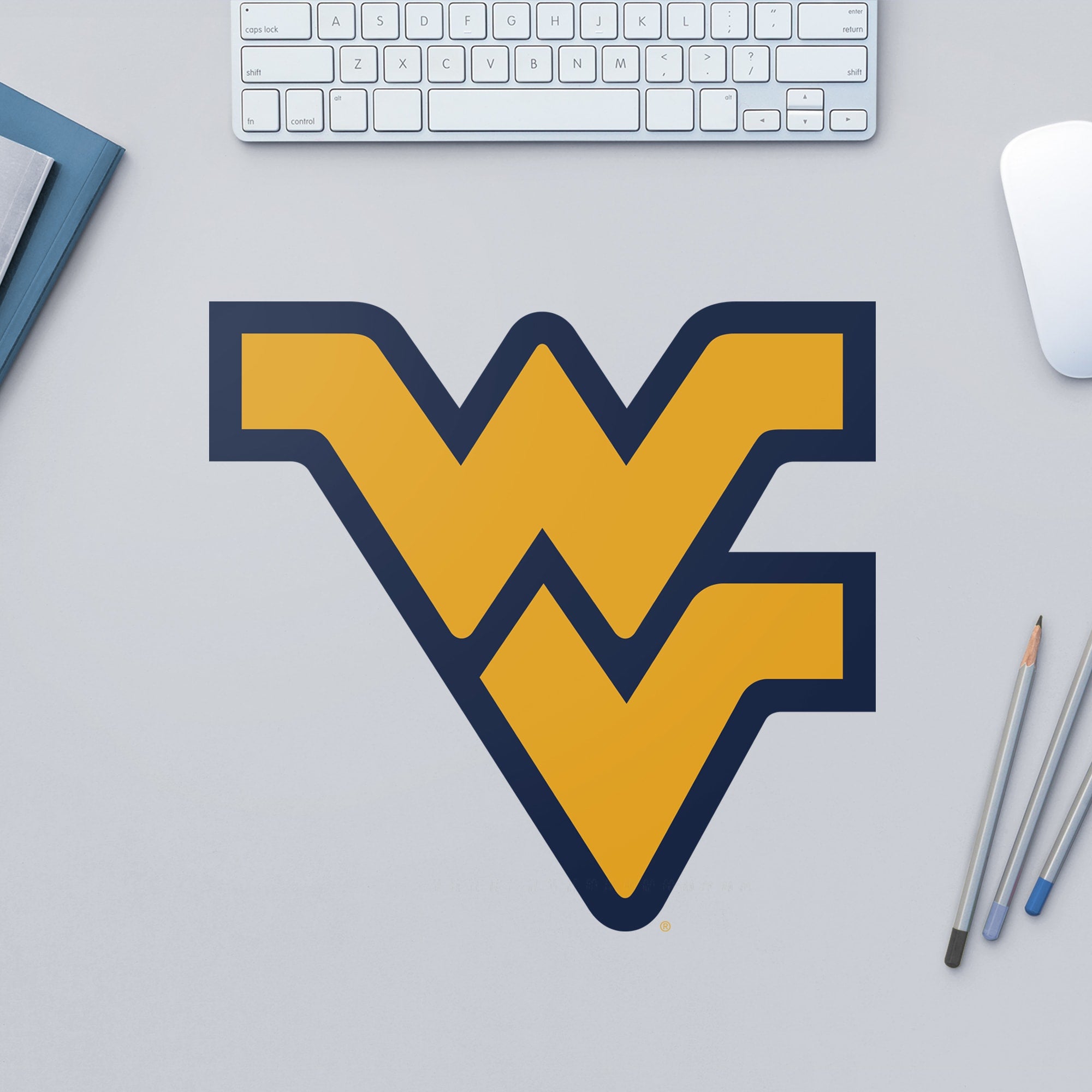 West Virginia Mountaineers: Logo - Officially Licensed Removable Wall Decal Large by Fathead | Vinyl