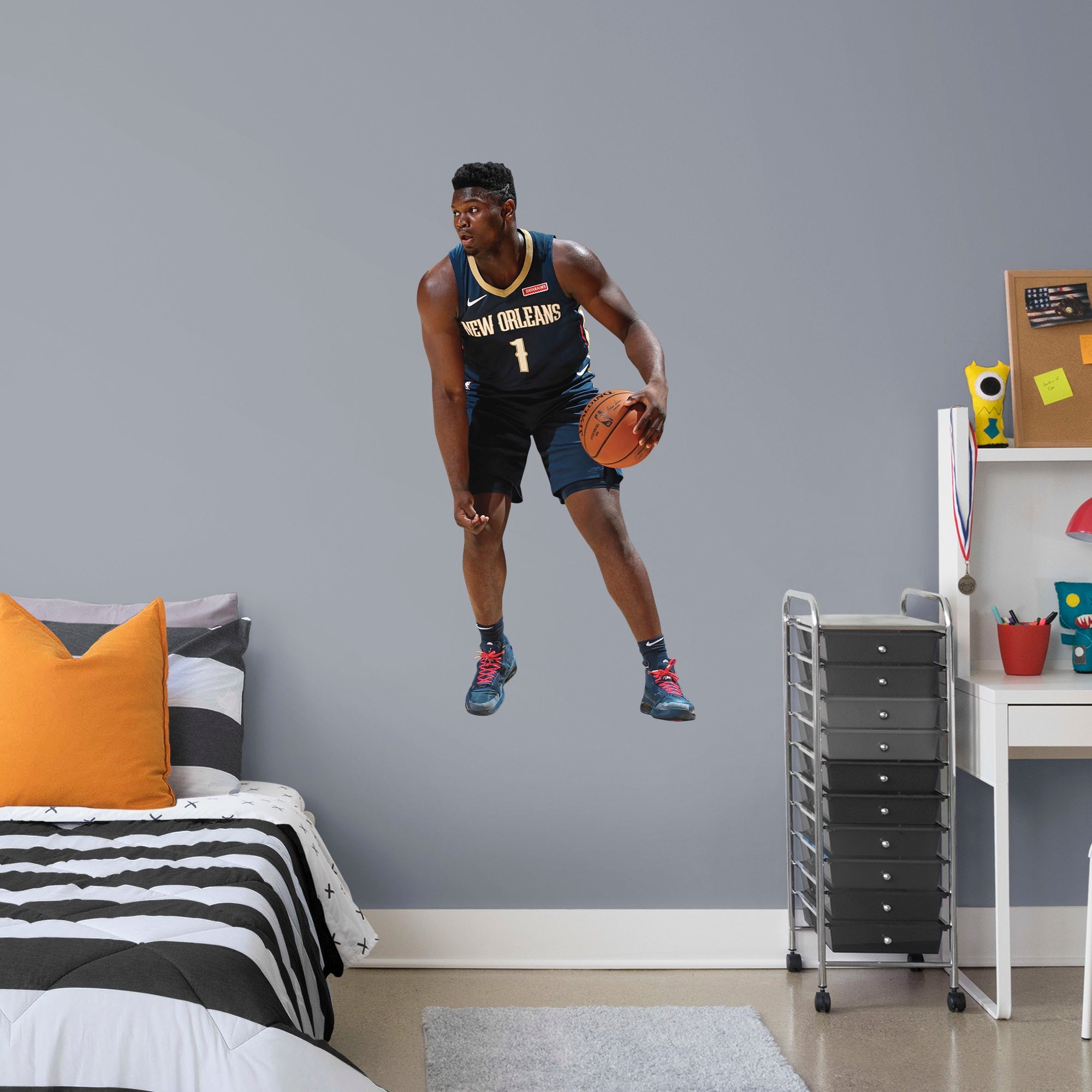 Zion Williamson for New Orleans Pelicans: Icon Jersey - Officially Licensed NBA Removable Wall Decal Giant Athlete + 2 Decals (2