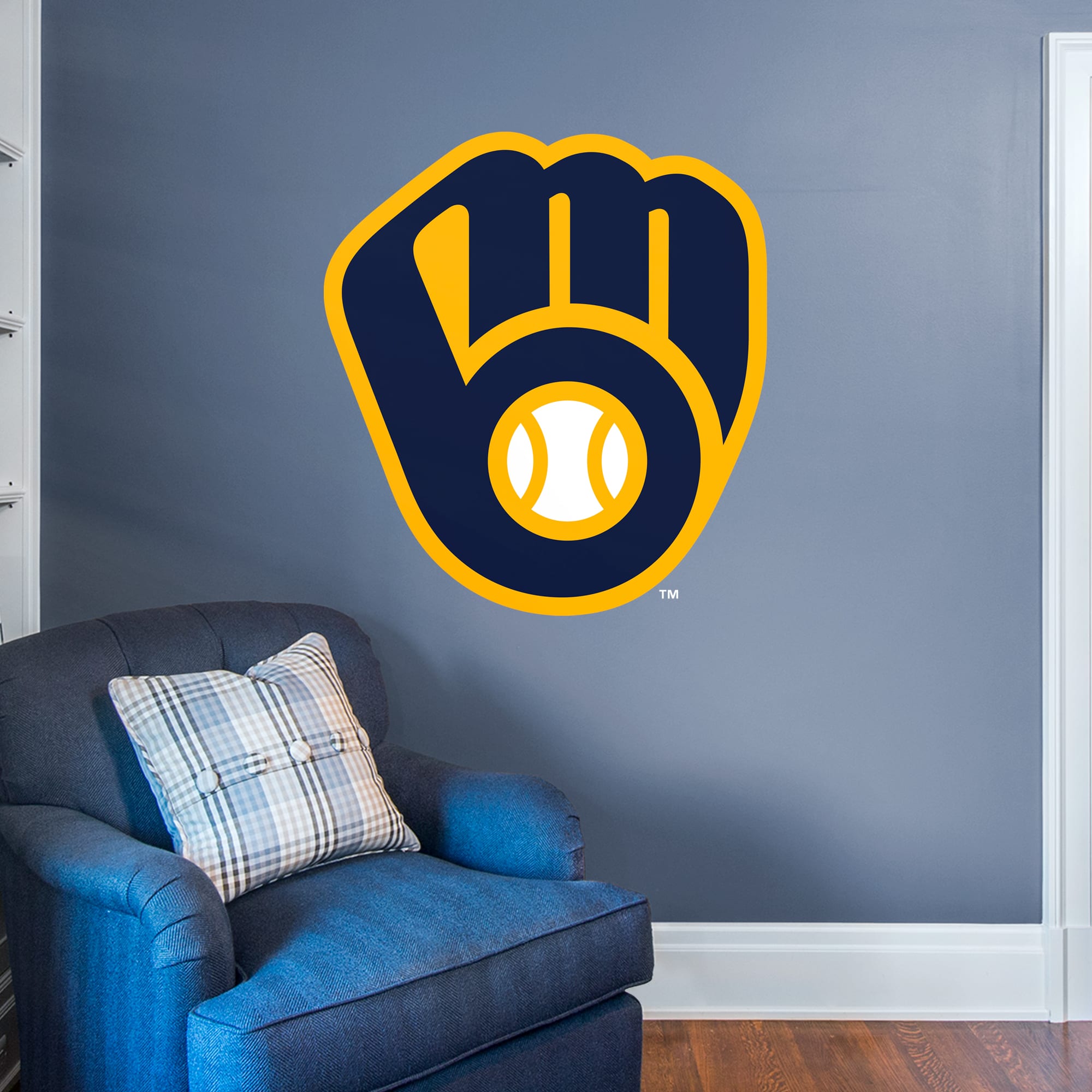 Milwaukee Brewers: Cap Logo - Officially Licensed MLB Removable Wall Decal Giant Logo (38.5"W x 42"H) by Fathead | Vinyl