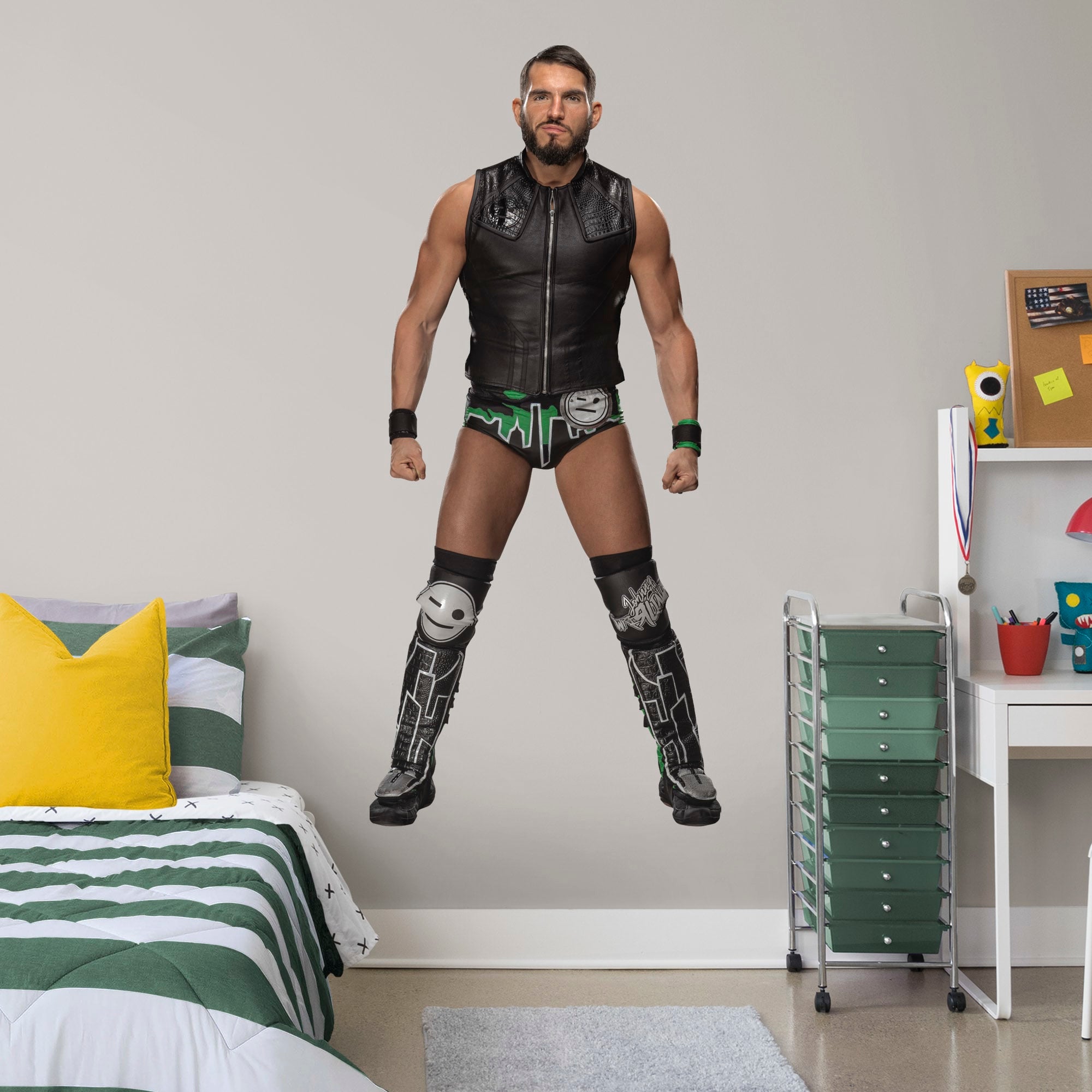 Johnny Gargano for WWE - Officially Licensed Removable Wall Decal Life-Size Superstar + 2 Decals (35"W x 76"H) by Fathead | Viny