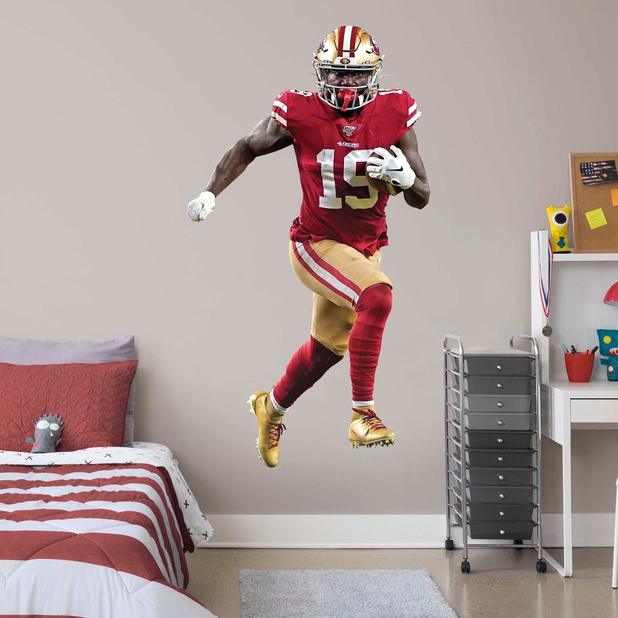 Deebo Samuel for San Francisco 49ers - Officially Licensed NFL Removable Wall Decal Life-Size Athlete + 2 Decals (42"W x 77"H) b