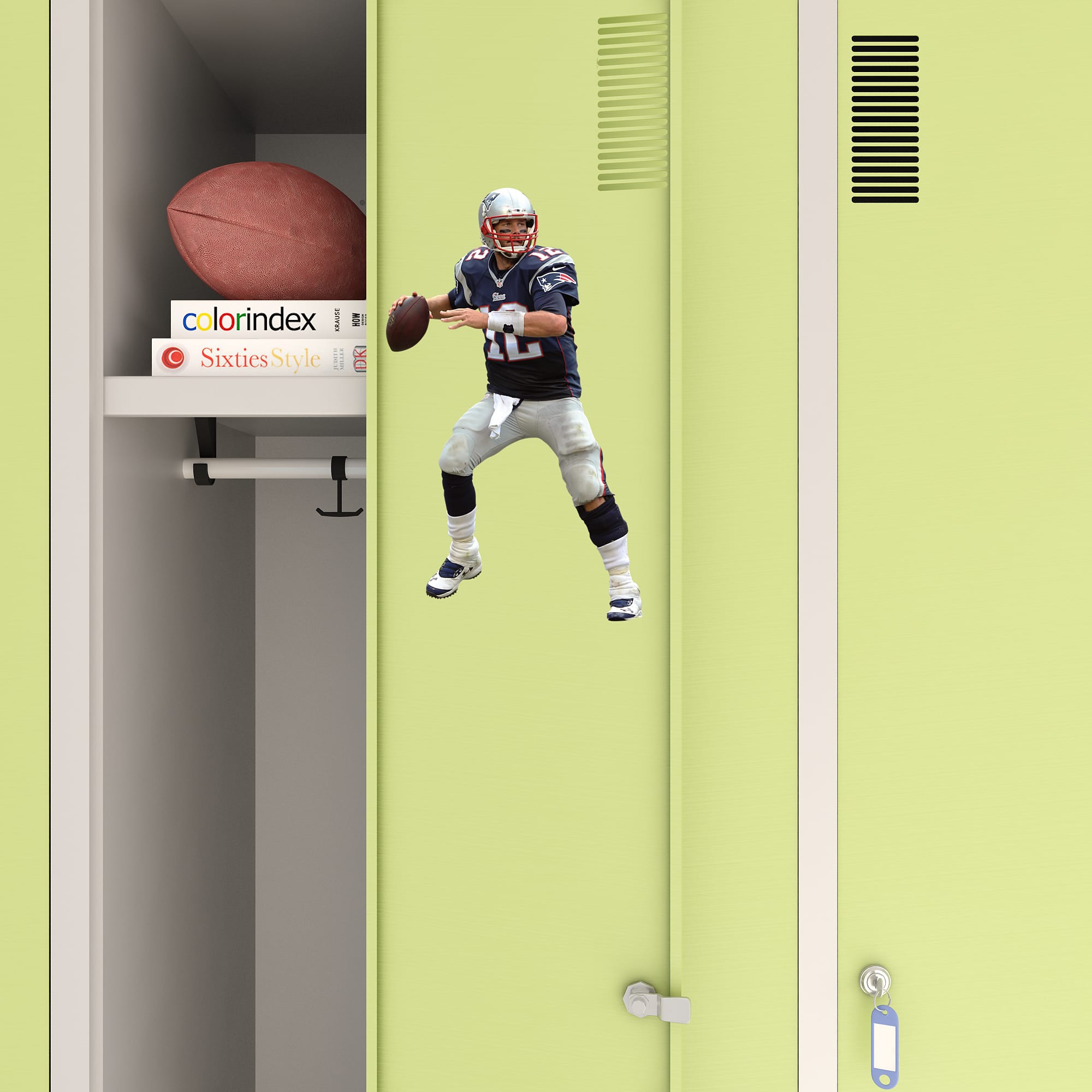Tom Brady for New England Patriots - Officially Licensed NFL Removable Wall Decal 6.5"W x 16.5"H by Fathead | Vinyl