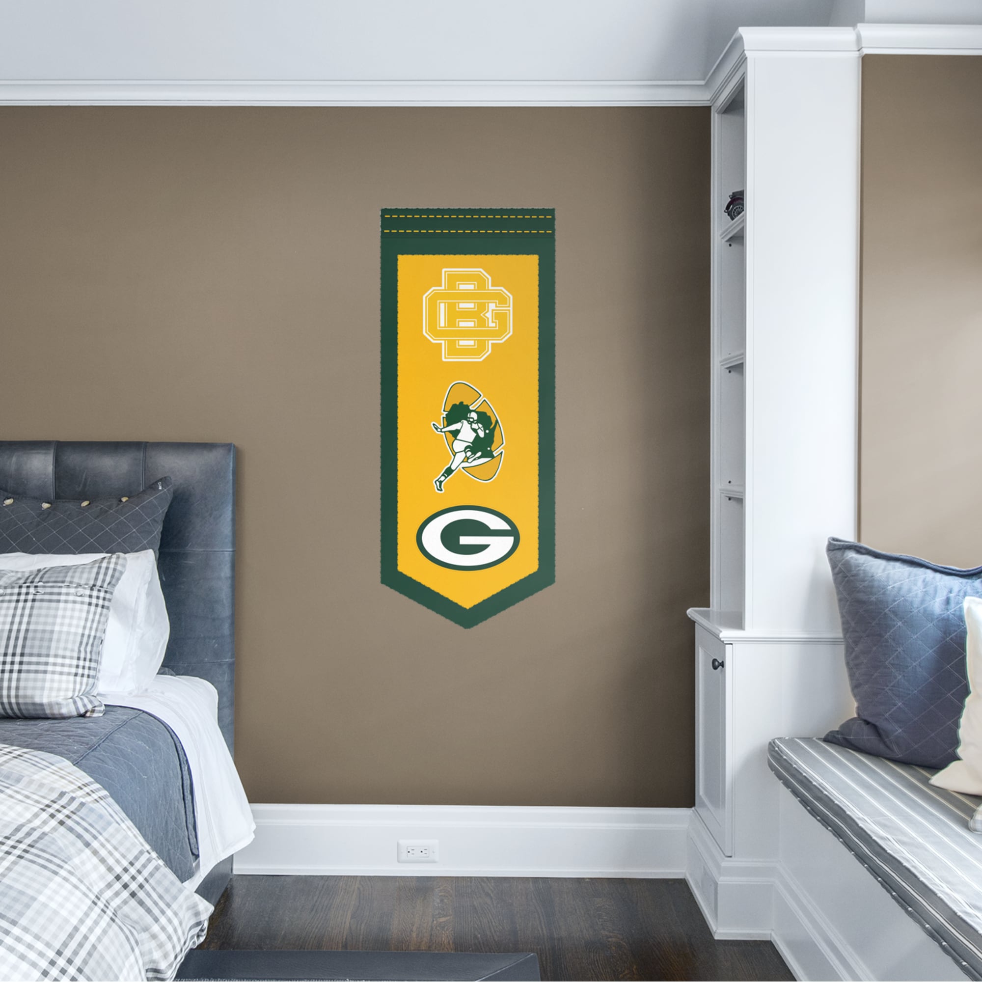Green Bay Packers: Logo Evolution Banner - Officially Licensed NFL Removable Wall Decal 21.0"W x 51.0"H by Fathead | Vinyl