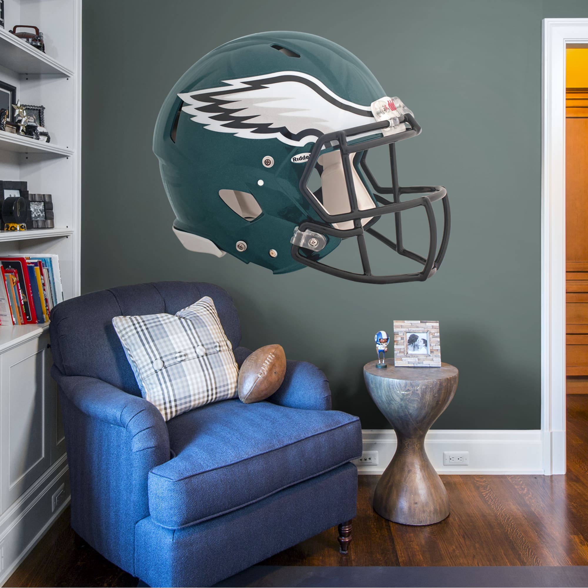 Philadelphia Eagles: Helmet - Officially Licensed NFL Removable Wall Decal Giant Helmet (56"W x 45"H) by Fathead | Vinyl