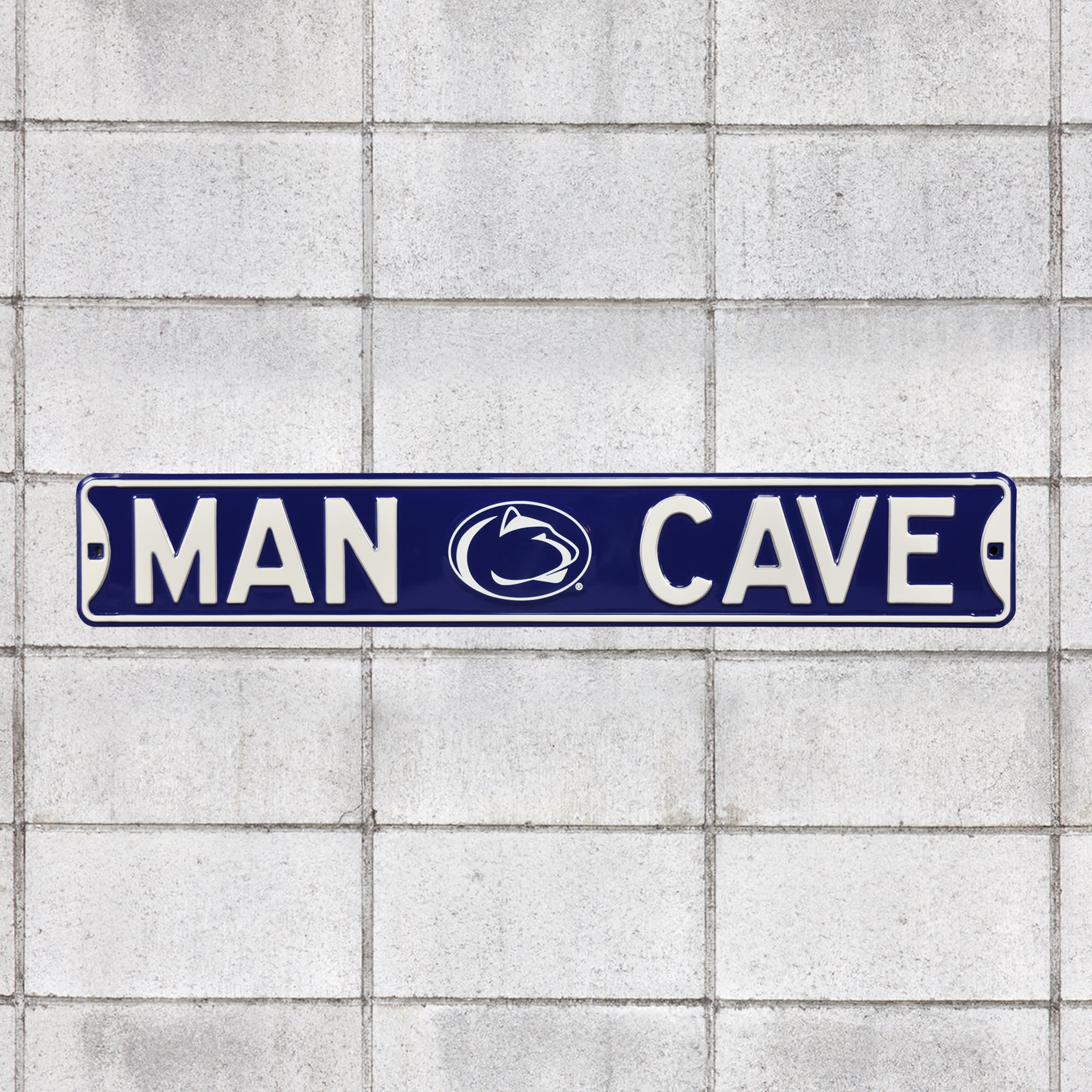 Penn State Nittany Lions: Man Cave - Officially Licensed Metal Street Sign 36.0"W x 6.0"H by Fathead | 100% Steel