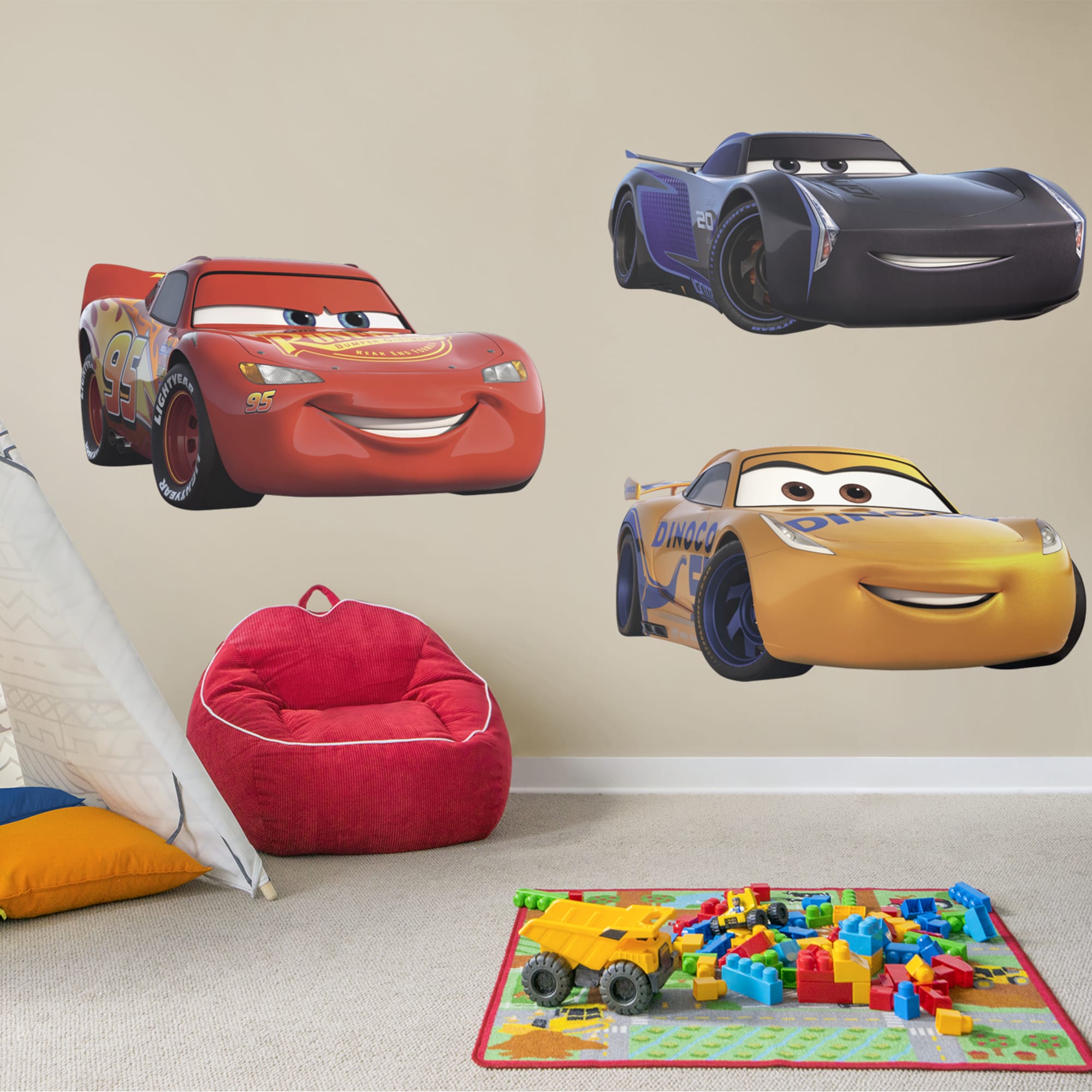 Cars 3: Collection - Officially Licensed Disney/PIXAR Removable Wall Decals 79.0"W x 52.0"H by Fathead | Vinyl