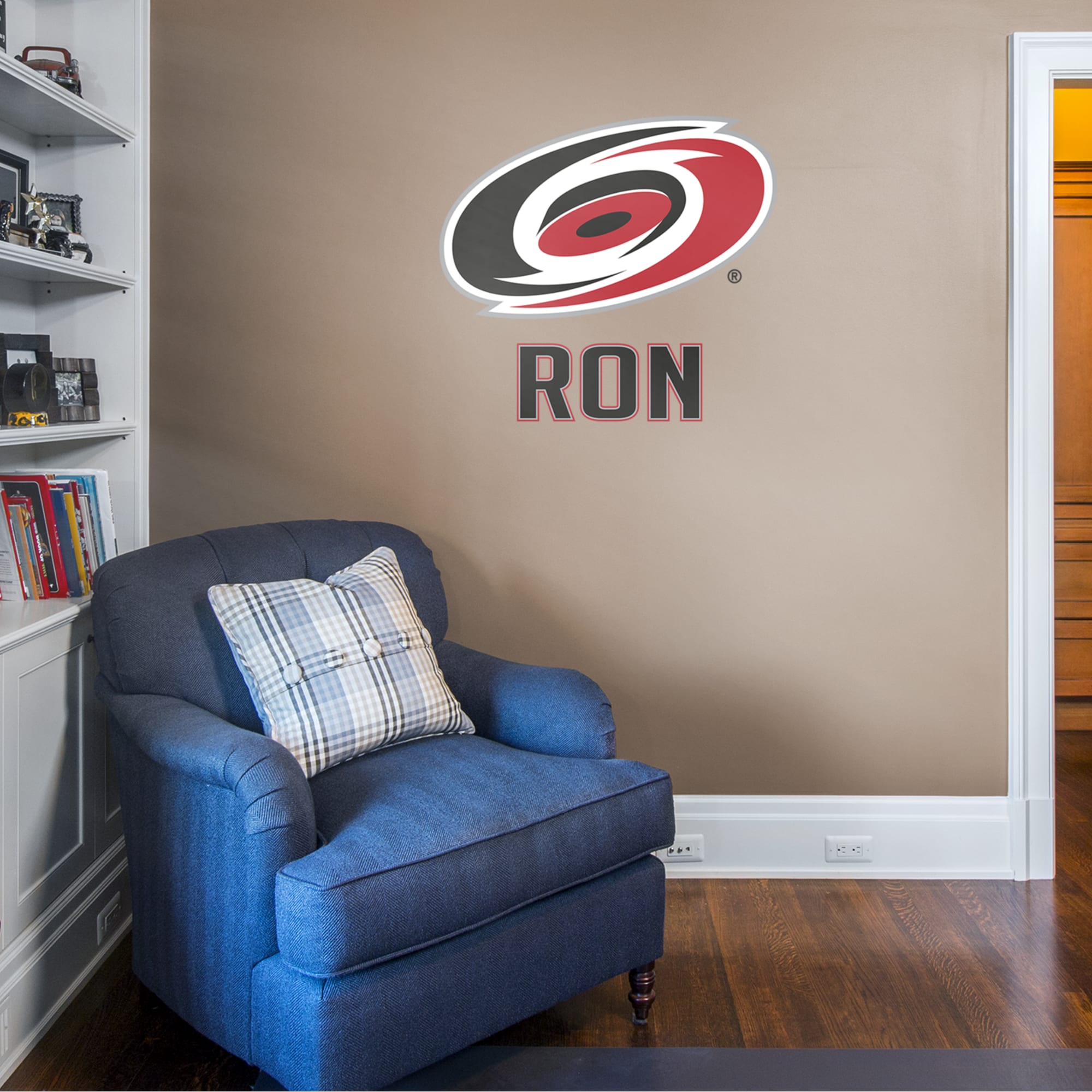 Carolina Hurricanes: Stacked Personalized Name - Officially Licensed NHL Transfer Decal in Black (39.5"W x 52"H) by Fathead | Vi