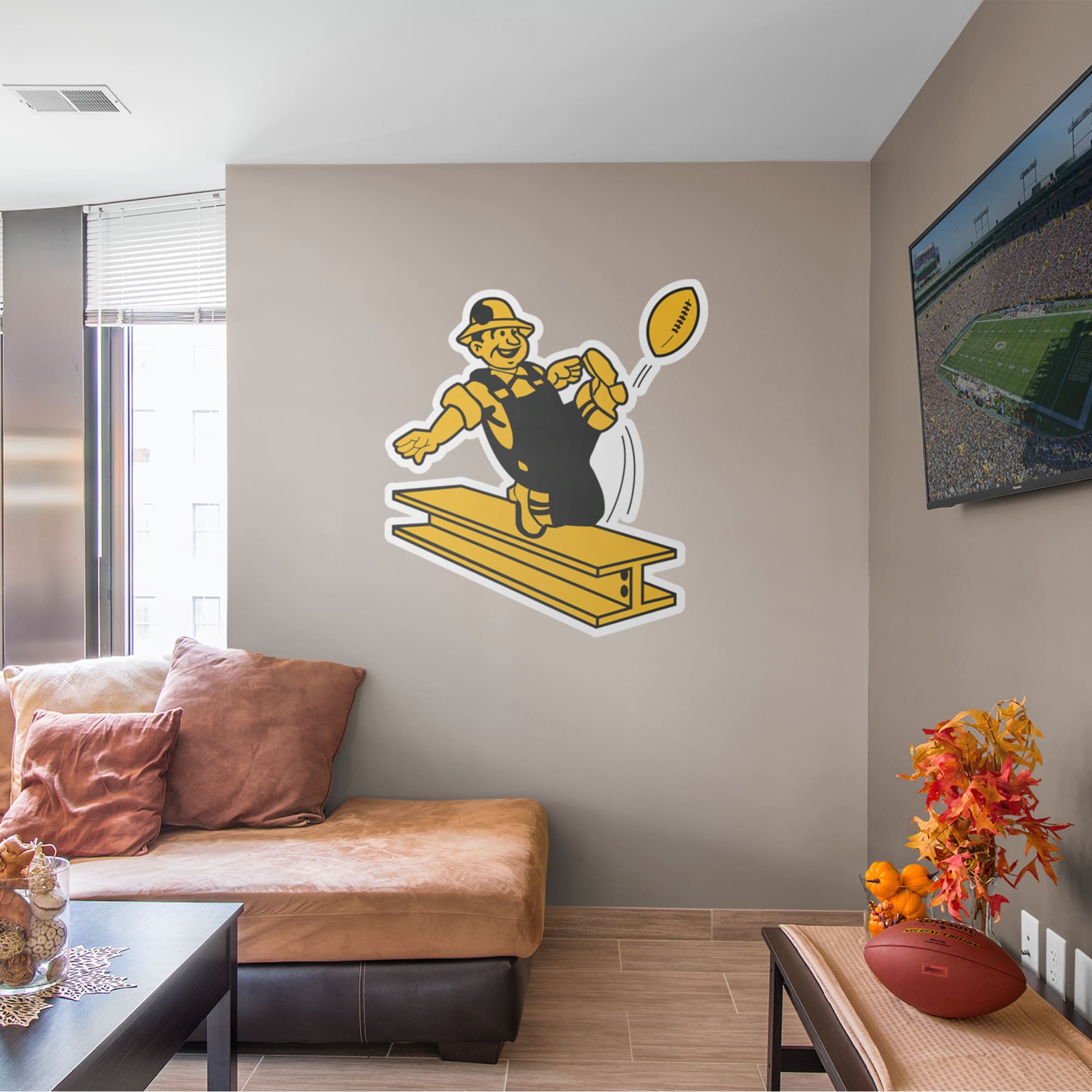 Pittsburgh Steelers: Classic Logo - Officially Licensed NFL Removable Wall Decal 40.0"W x 44.0"H by Fathead | Vinyl
