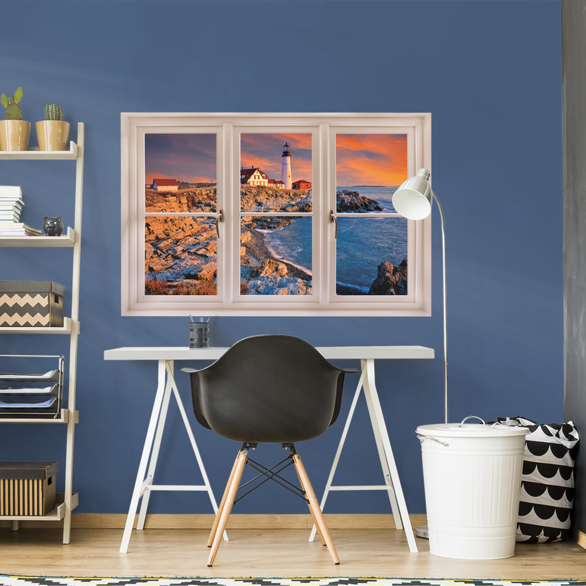 Instant Window: Portland, Maine Lighthouse - Removable Wall Graphic 51.0"W x 34.0"H by Fathead | Vinyl