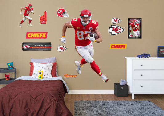 Kansas City Chiefs: Patrick Mahomes II 2022 - NFL Removable Adhesive Wall Decal Life-Size Athlete +2 Wall Decals 27W x 78H