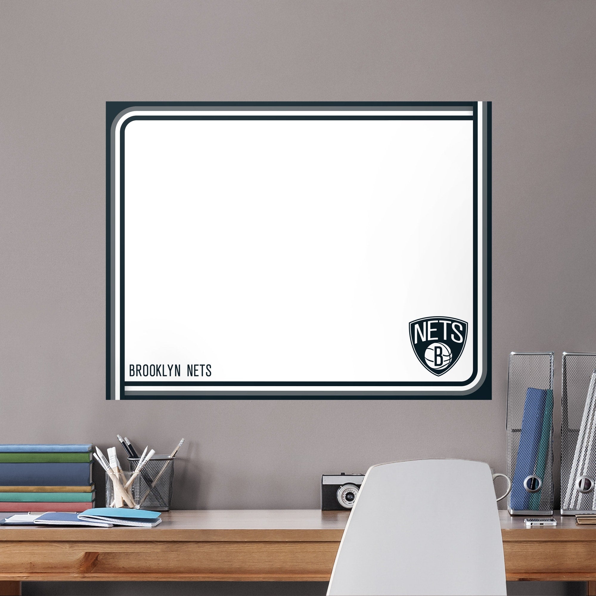 Brooklyn Nets for Brooklyn Nets: Dry Erase Whiteboard - Officially Licensed NBA Removable Wall Decal XL by Fathead | Vinyl