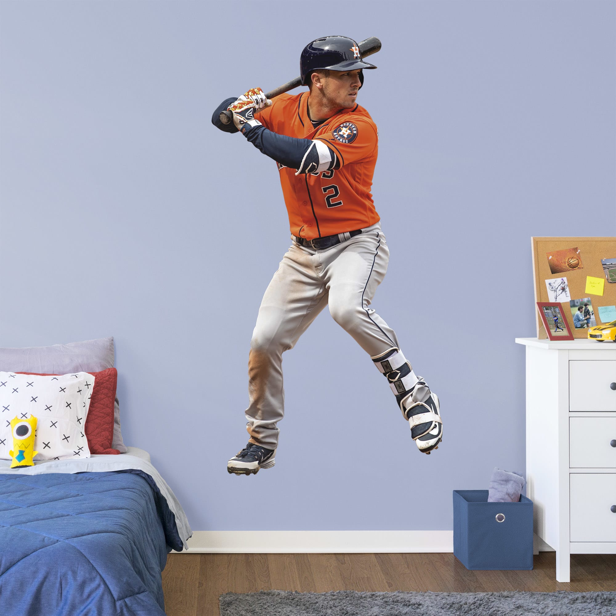 Alex Bregman for Houston Astros - Officially Licensed MLB Removable Wall Decal Life-Size Athlete + 2 Decals (39"W x 75"H) by Fat
