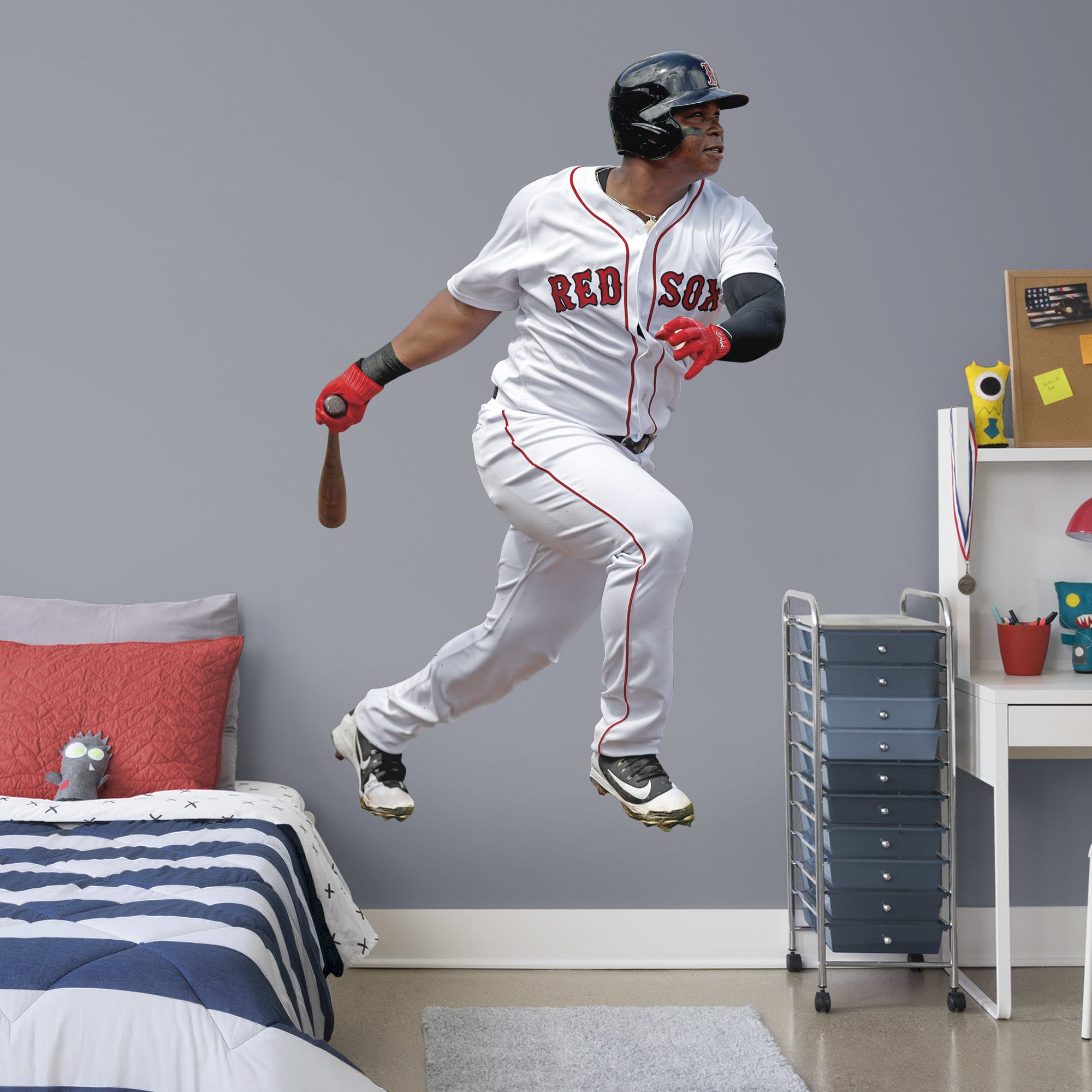 Rafael Devers for Boston Red Sox - Officially Licensed MLB Removable Wall Decal Life-Size Athlete + 2 Decals (62"W x 77"H) by Fa