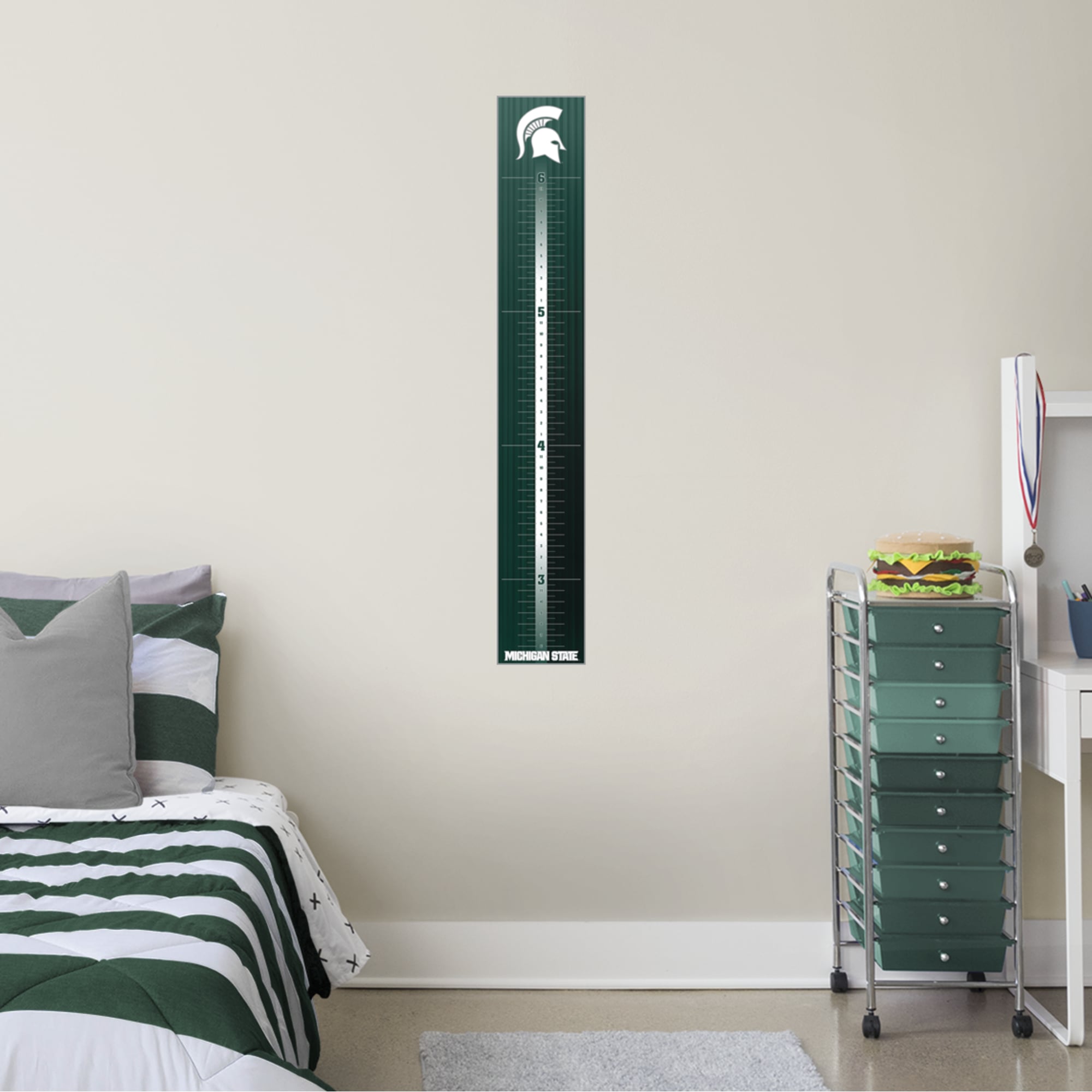 Michigan State Spartans: Logo Growth Chart - Officially Licensed Removable Wall Decal 8.0"W x 51.0"H by Fathead | Vinyl