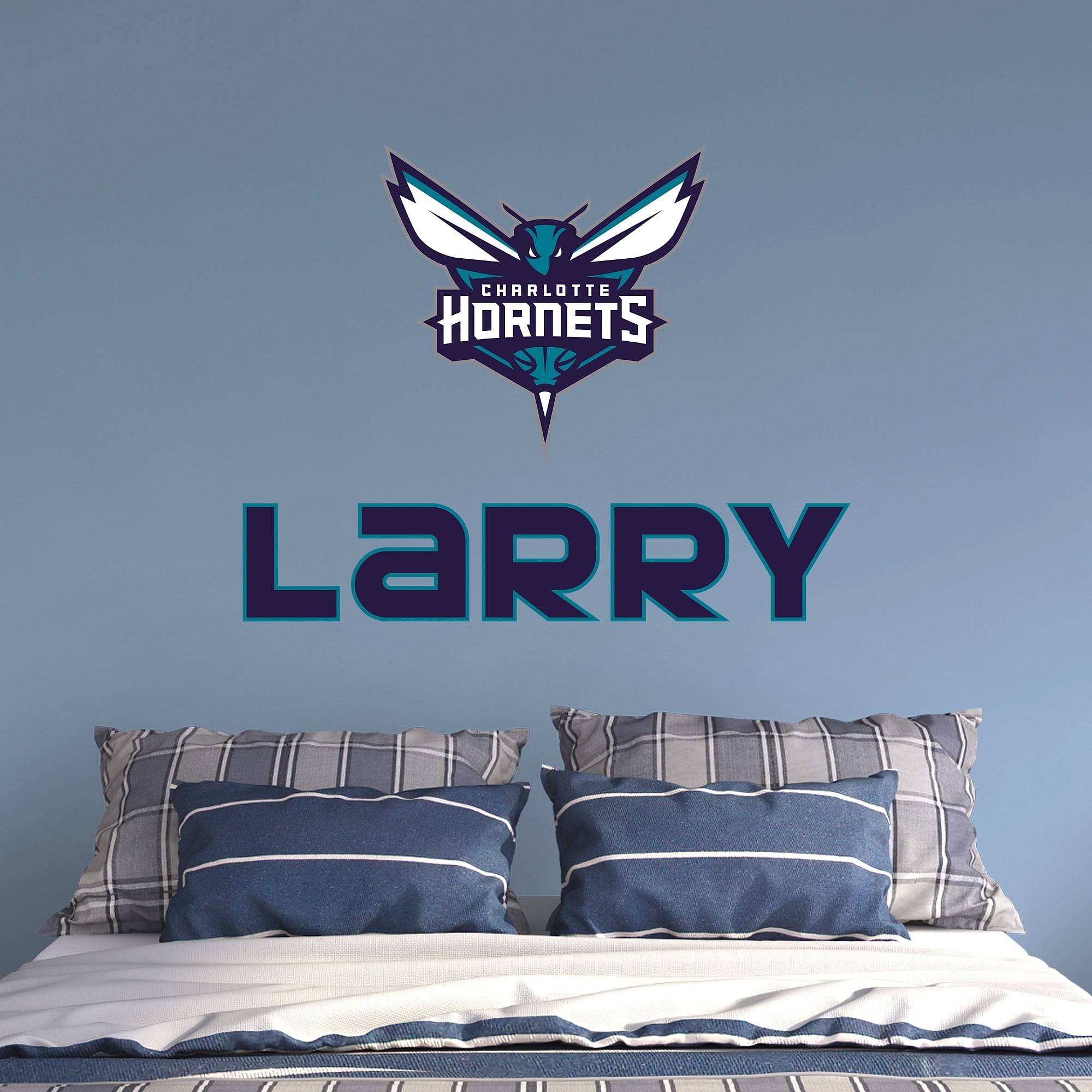 Charlotte Hornets: Stacked Personalized Name - Officially Licensed NBA Transfer Decal in Purple (52"W x 39.5"H) by Fathead | Vin