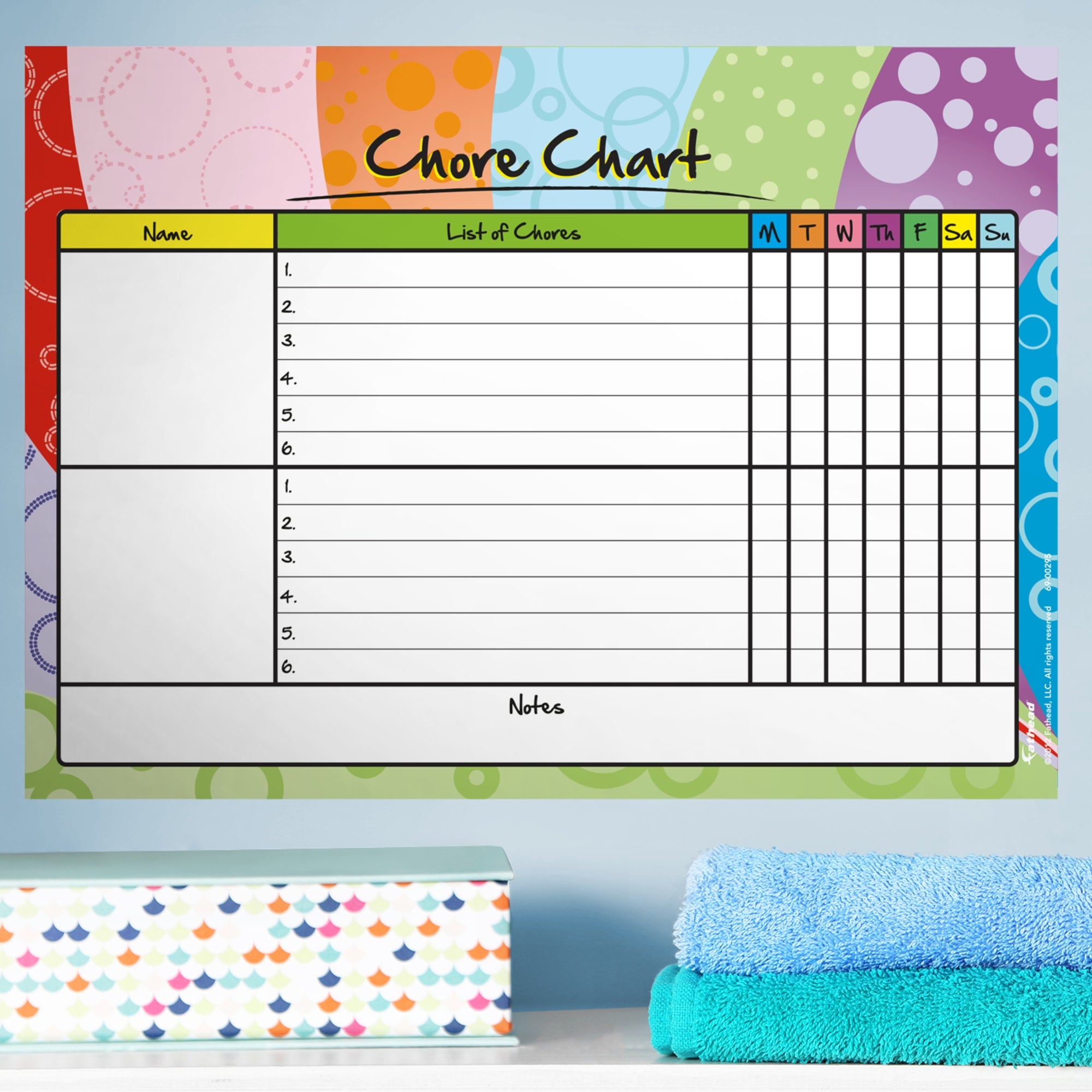Chore Chart - Removable Dry Erase Vinyl Decal 0"W x 12"H by Fathead