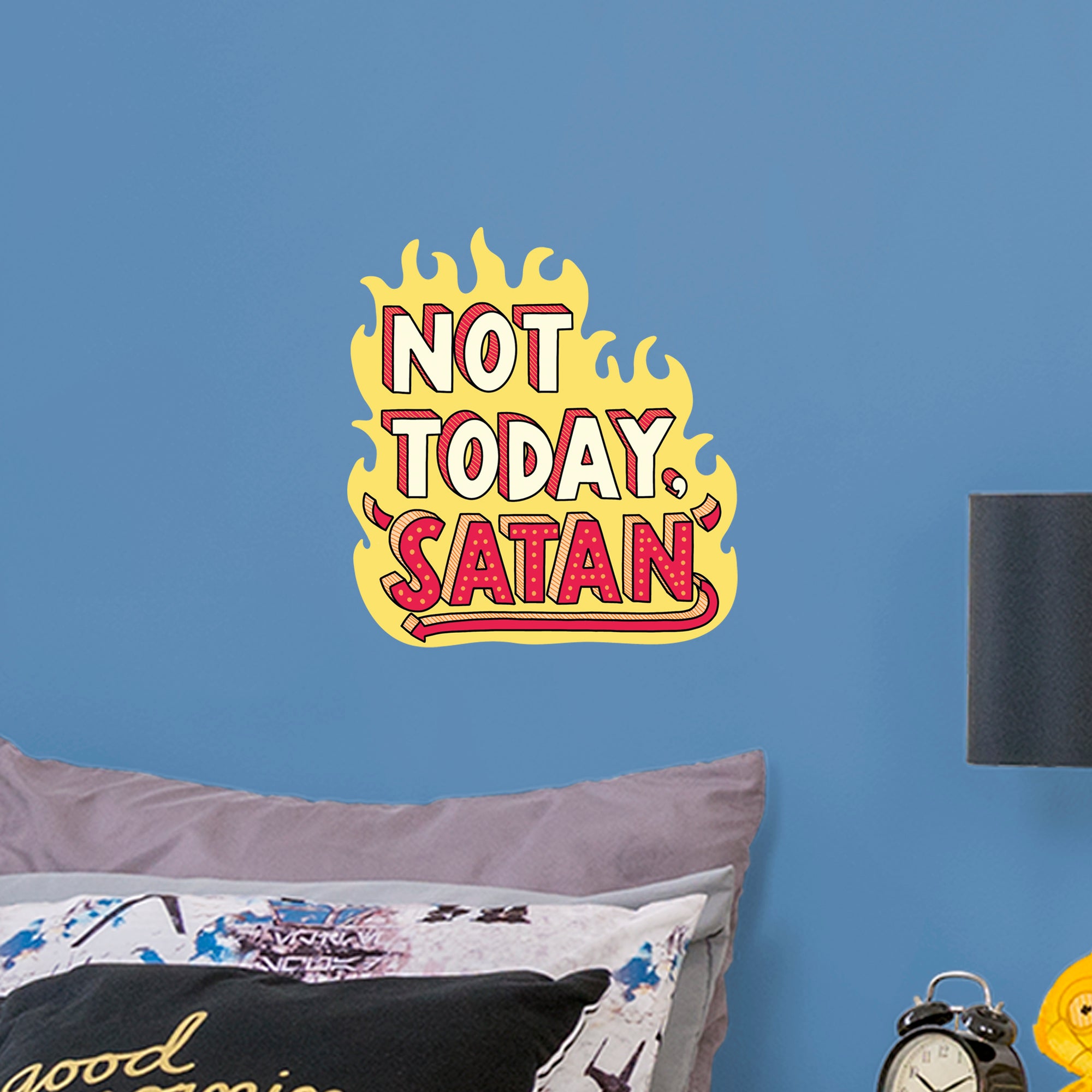 Not Today Satan - Officially Licensed Big Moods Removable Wall Decal Large by Fathead | Vinyl